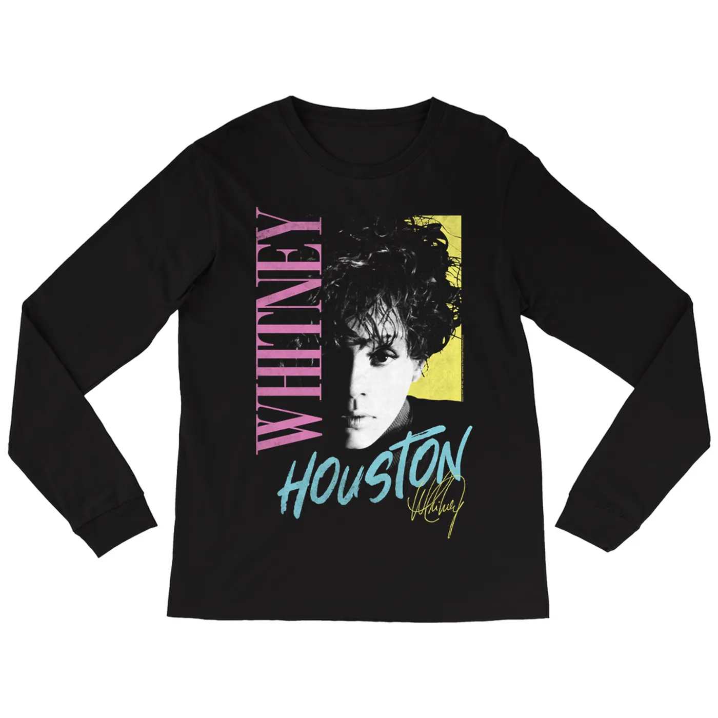 Whitney Houston Long Sleeve Shirt | Pastels Close Up (Merchbar Exclusive) Whitney Houston Shirt