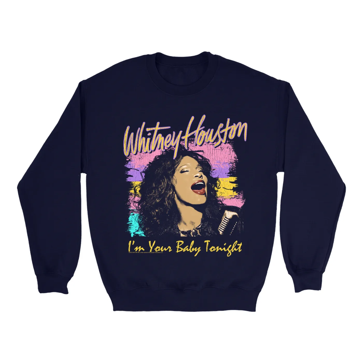 Whitney Houston Sweatshirt | I'm Your Baby Tonight Colorful Illustration Whitney Houston Sweatshirt