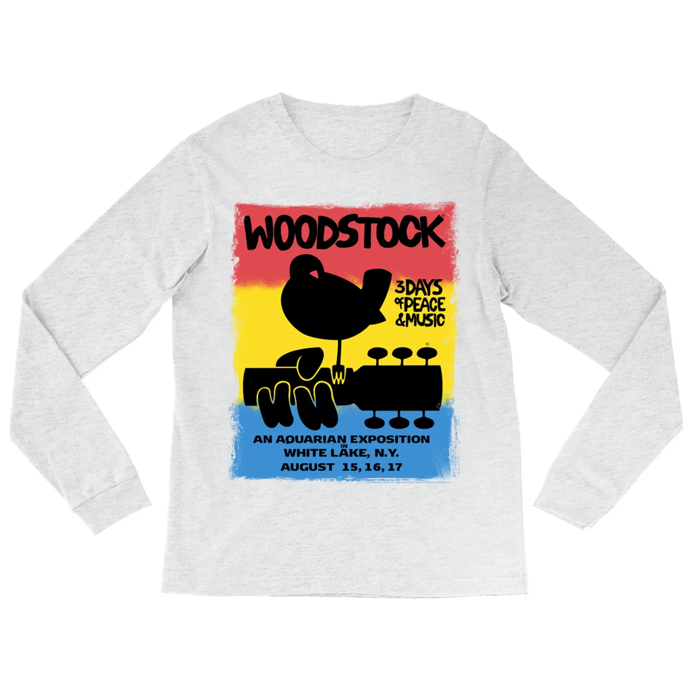 Woodstock Long Sleeve Shirt | Colorful Ombre Festival Poster Image Woodstock Shirt