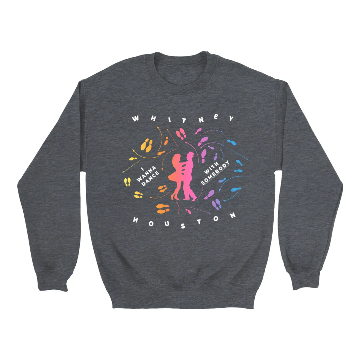 Whitney Houston Sweatshirt | I Wanna Dance With Somebody Blueprint Ombre Whitney Houston Sweatshirt