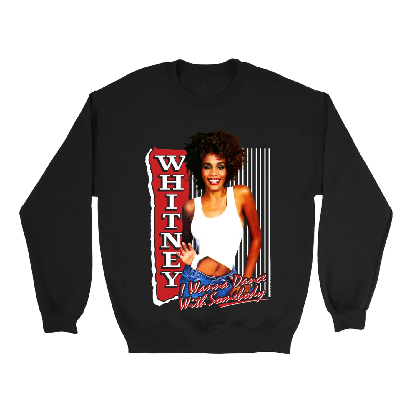 Whitney Houston Sweatshirt | I Wanna Dance With Somebody Red Design Whitney Houston Sweatshirt