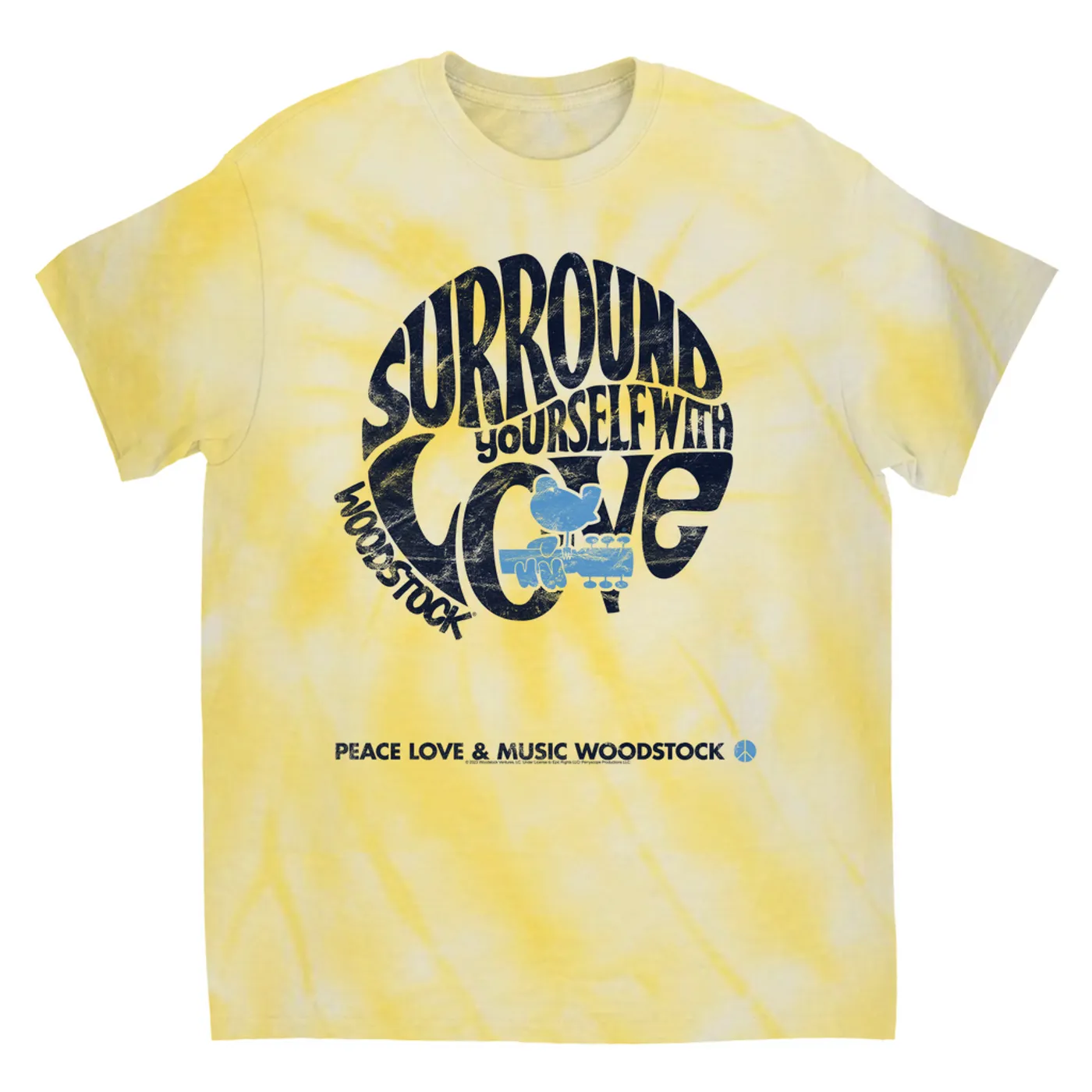 Woodstock T-Shirt | Surround Yourself With Love Distressed Woodstock Tie Dye Shirt