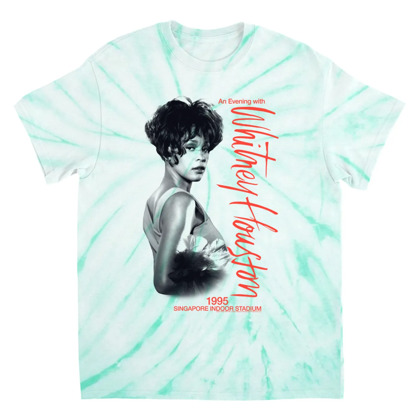 Whitney Houston T-Shirt | 1995 Singapore Indoor Stadium Whitney Houston Tie Dye Shirt