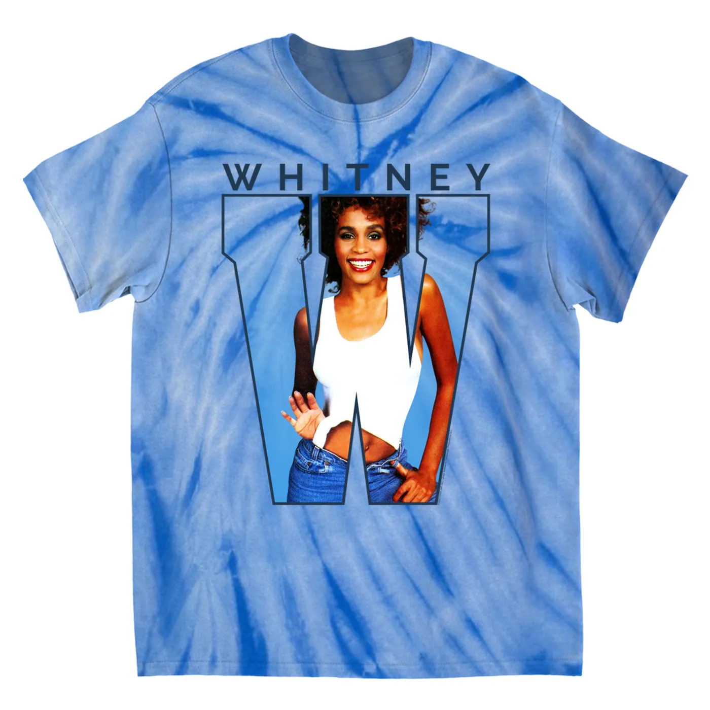 Whitney Houston T-Shirt | 1987 "W" Is For Whitney (Merchbar Exclusive) Whitney Houston Tie Dye Shirt