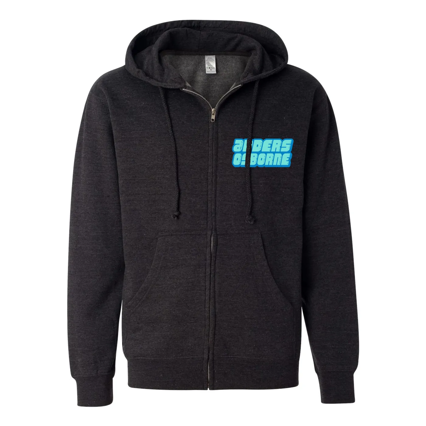 Anders Osborne Voodoo Doll Zip Hoodie - Unisex - Heather Charcoal