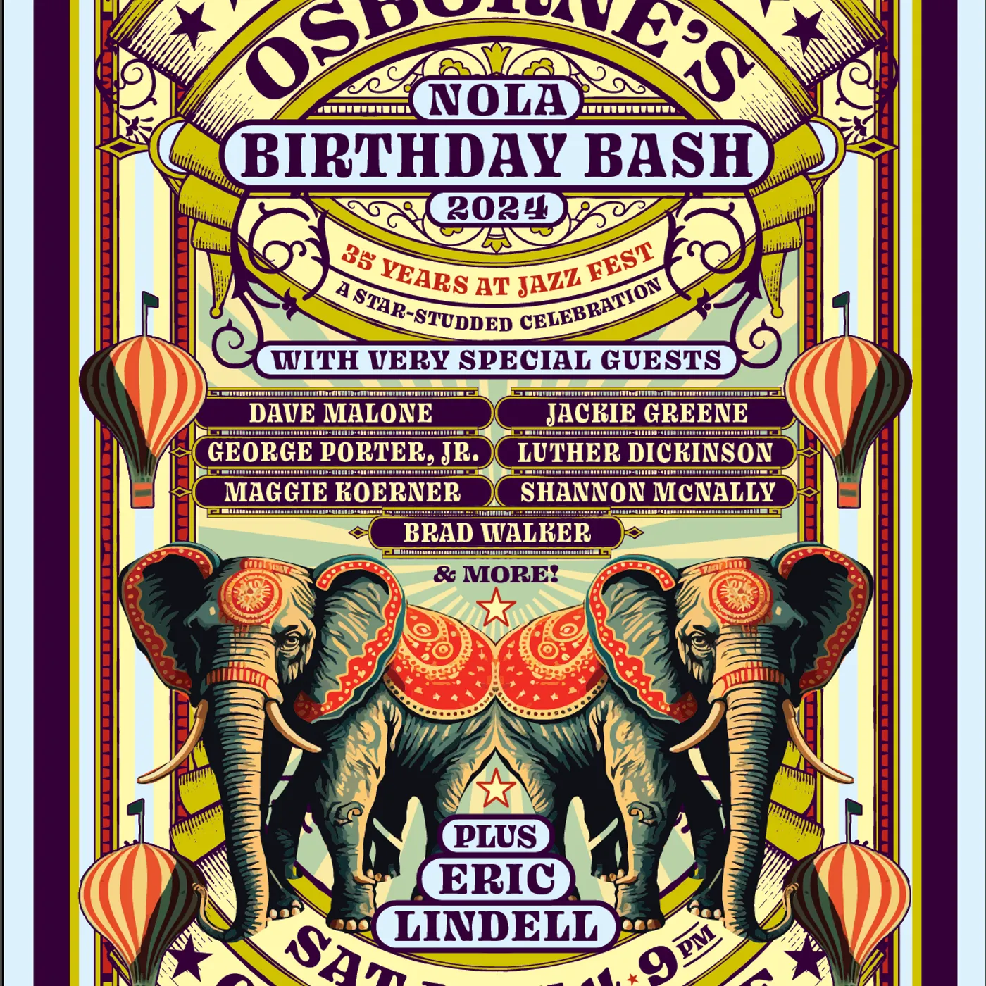 Anders Osborne's Nola Birthday Bash 2024 Poster
