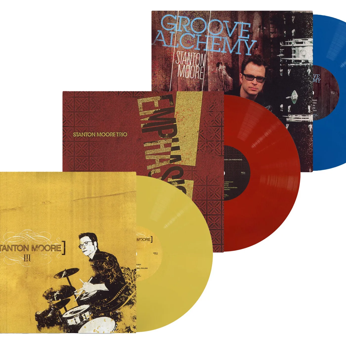 Stanton Moore Deluxe 3-Album Set - 3 Records on Colored Vinyl - Signed OBI Strip