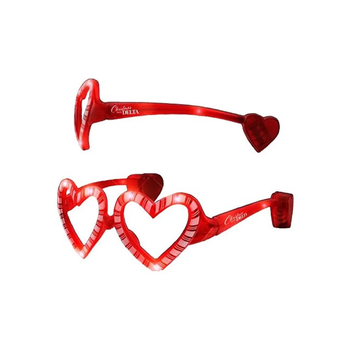 Delta Goodrem Christmas with Delta Heart-shaped glasses