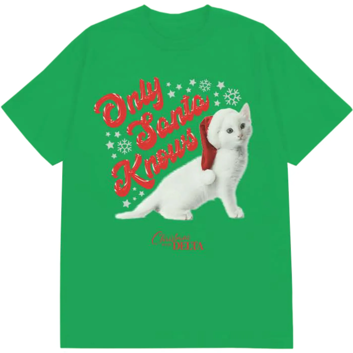Delta Goodrem Only Santa Knows Christmas Cat Tee