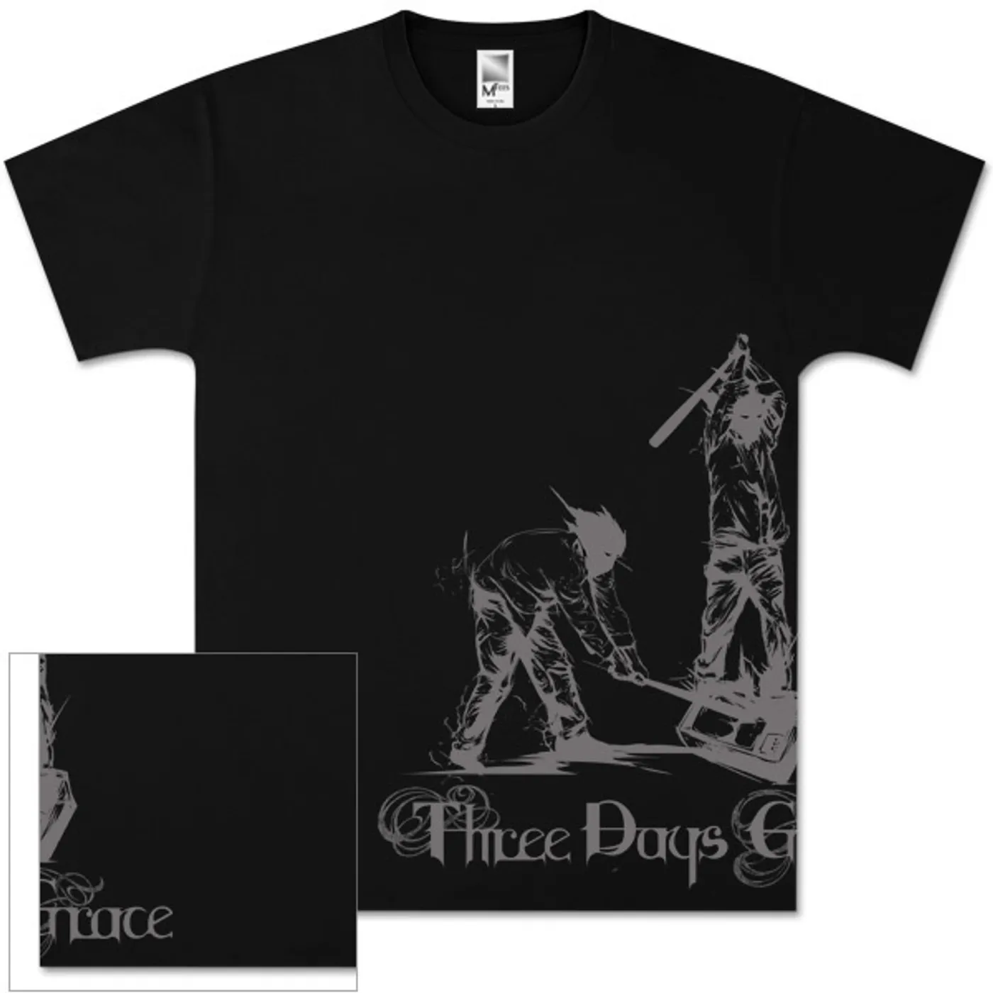 Three Days Grace Media Beat Down Black T-Shirt