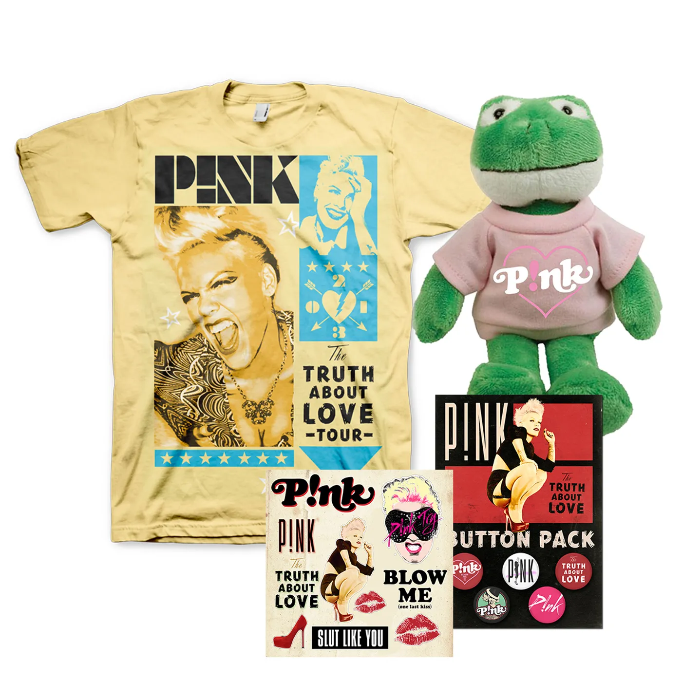 P!nk Scream T-Shirt Bundle with FREE Plush Frog