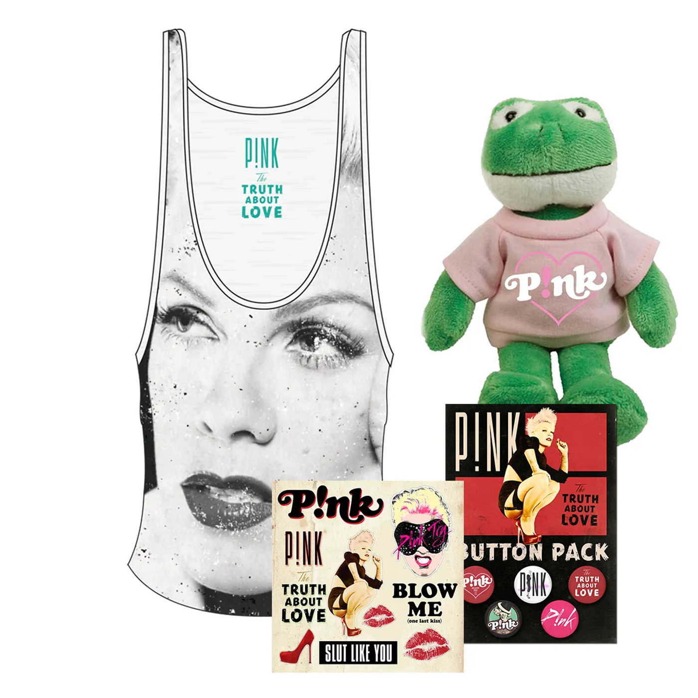 P!nk Portrait Tank Bundle with FREE Plush Frog