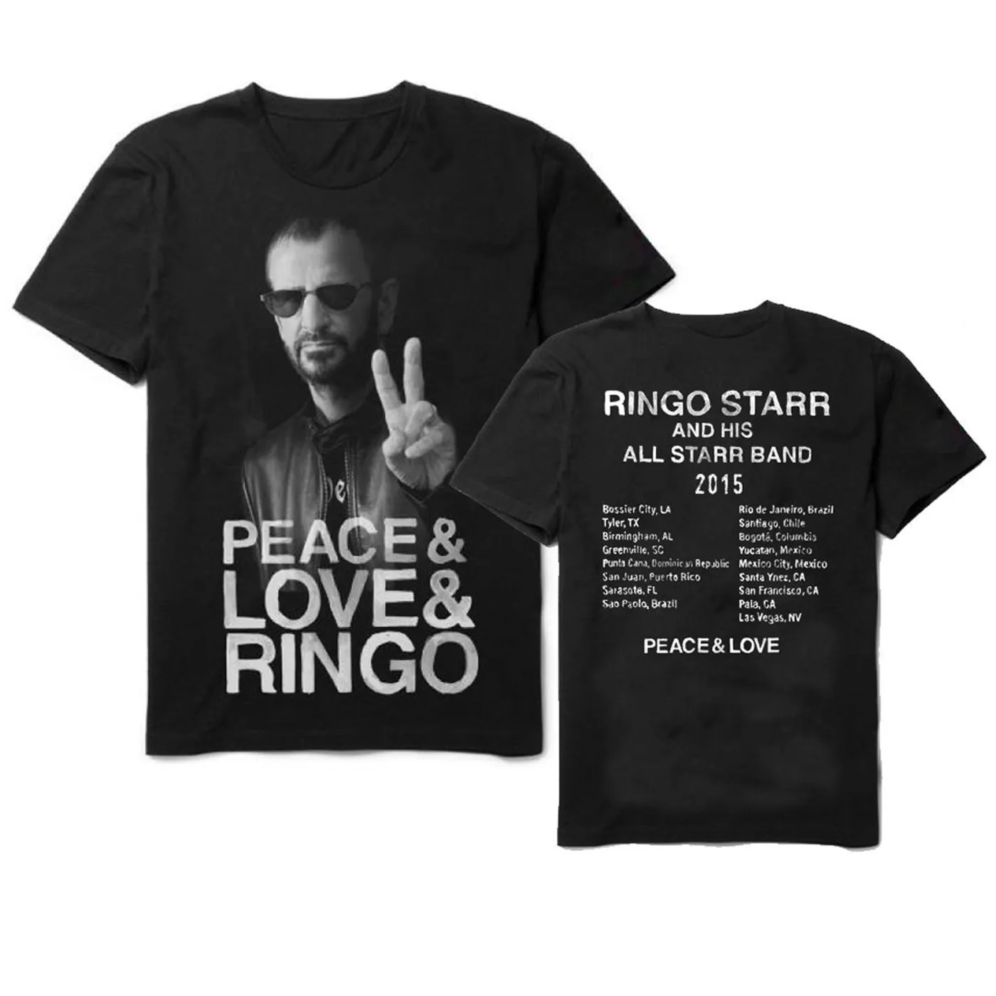 Ringo Starr PLR Photo Black Tour T-Shirt