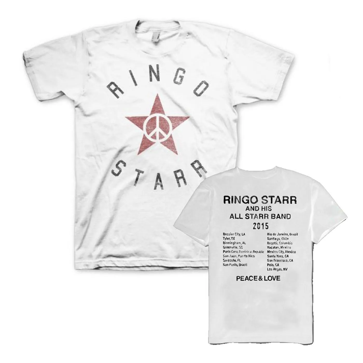 Ringo Starr Peace Star White Tour T-Shirt