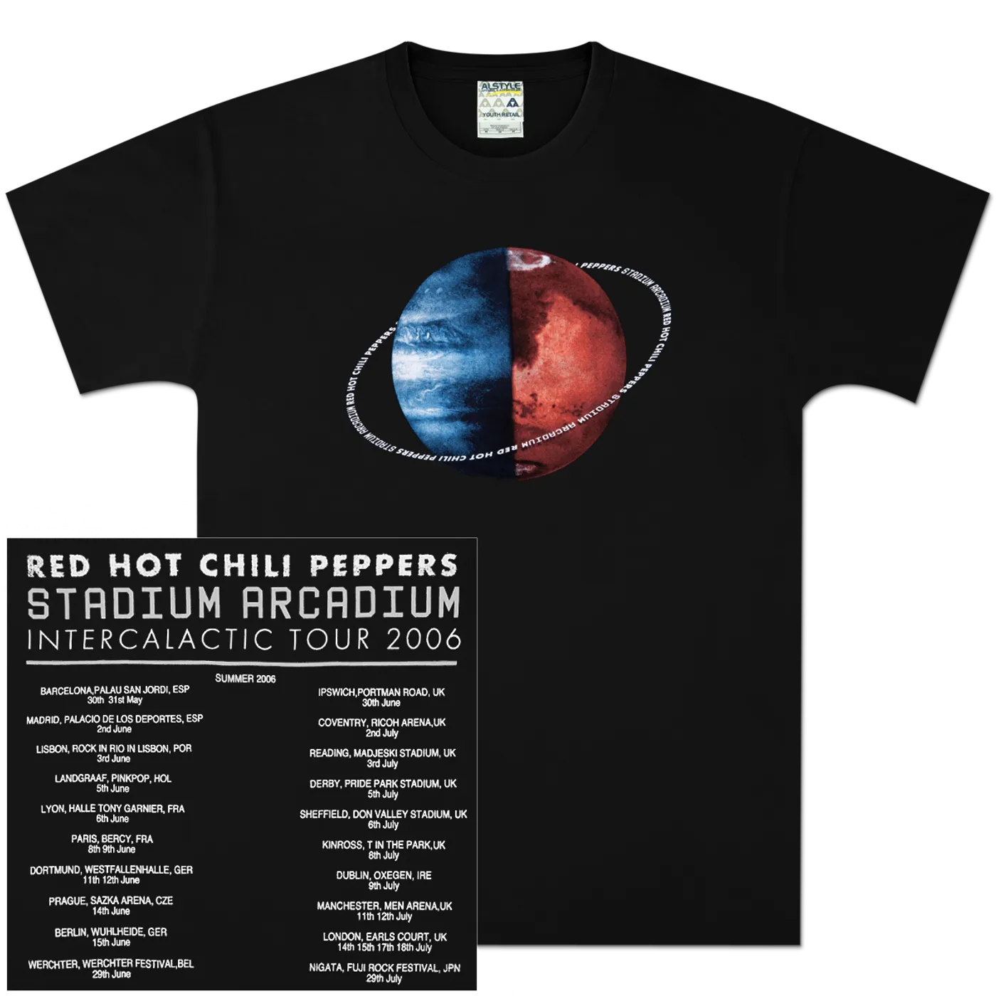 Red Hot Chili Peppers Globe European Tour T-Shirt