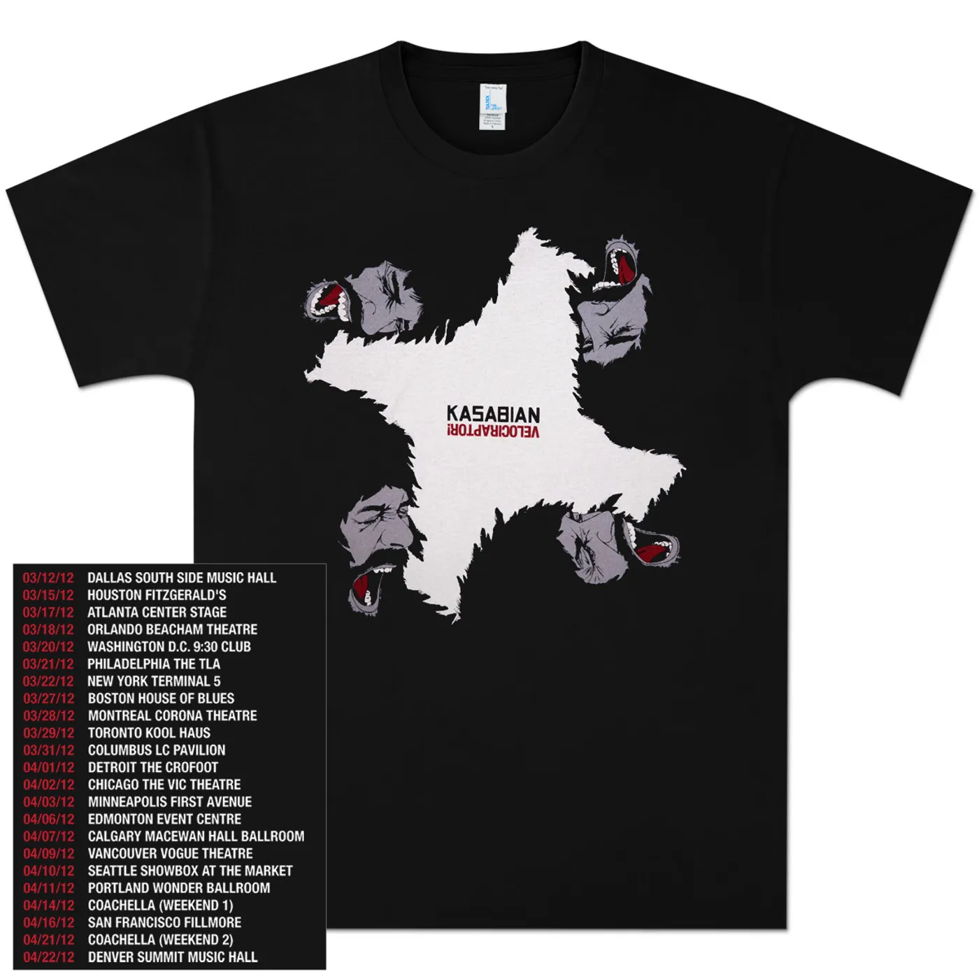 Kasabian Velociraptor Tour T-Shirt