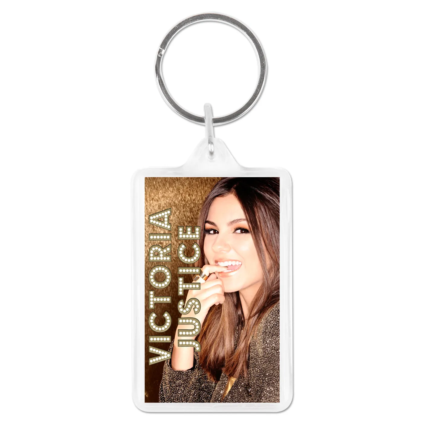 Victoria Justice Gold Photo Acrylic Keychain