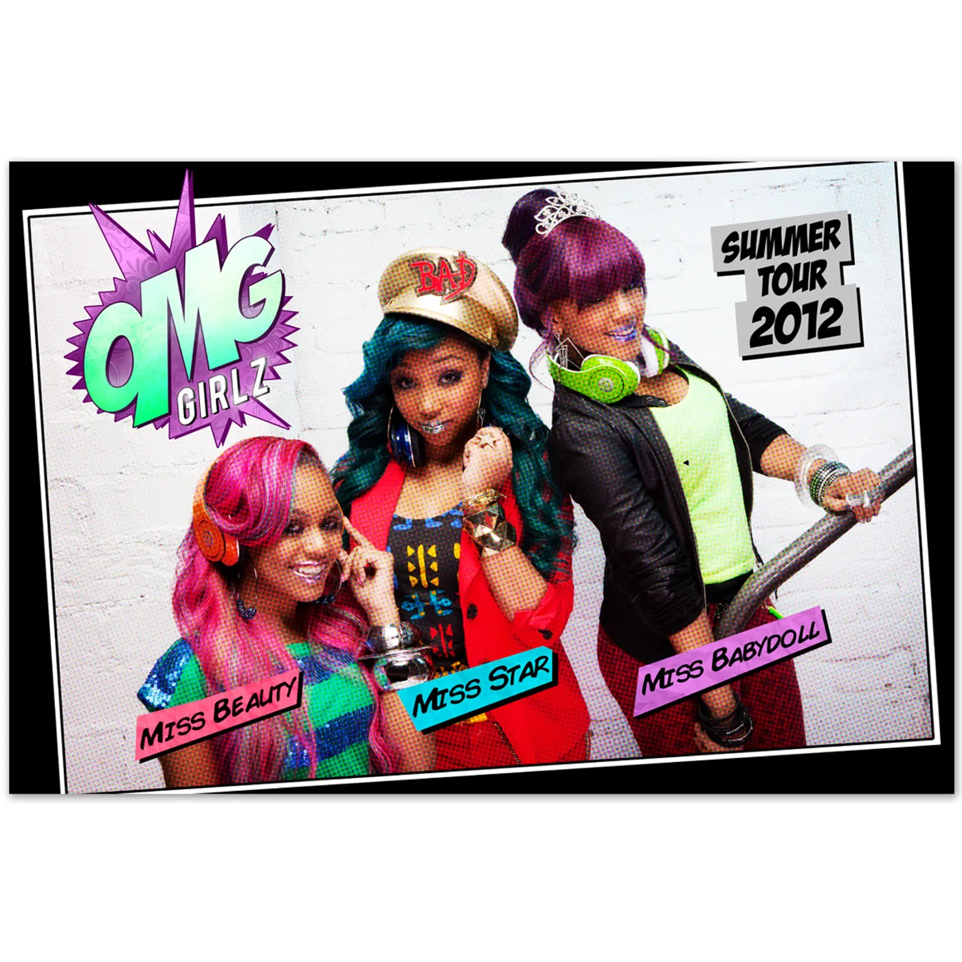 The OMG Girlz 2012 Tour Cartoon Poster