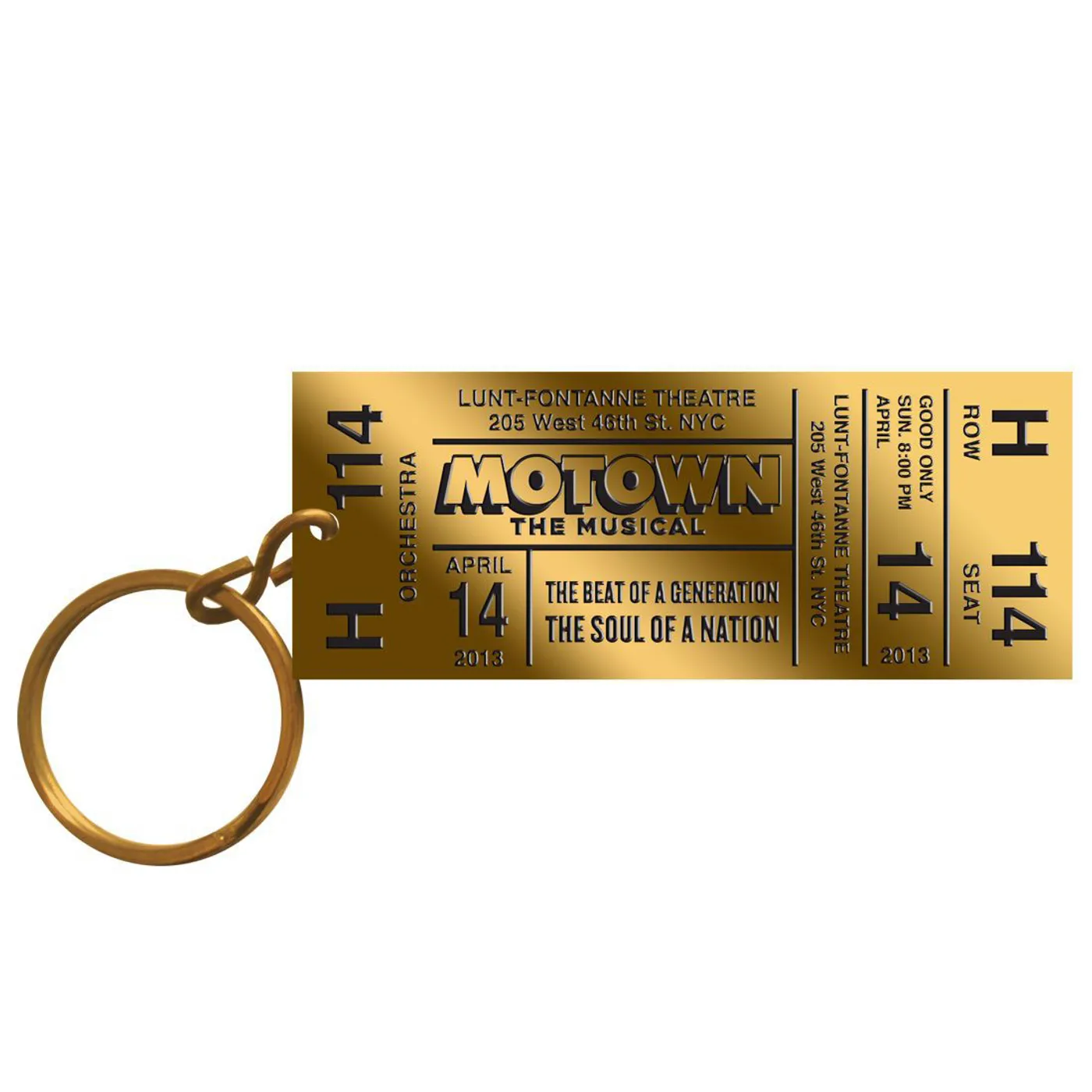Motown The Musical Brass Ticket Keychain