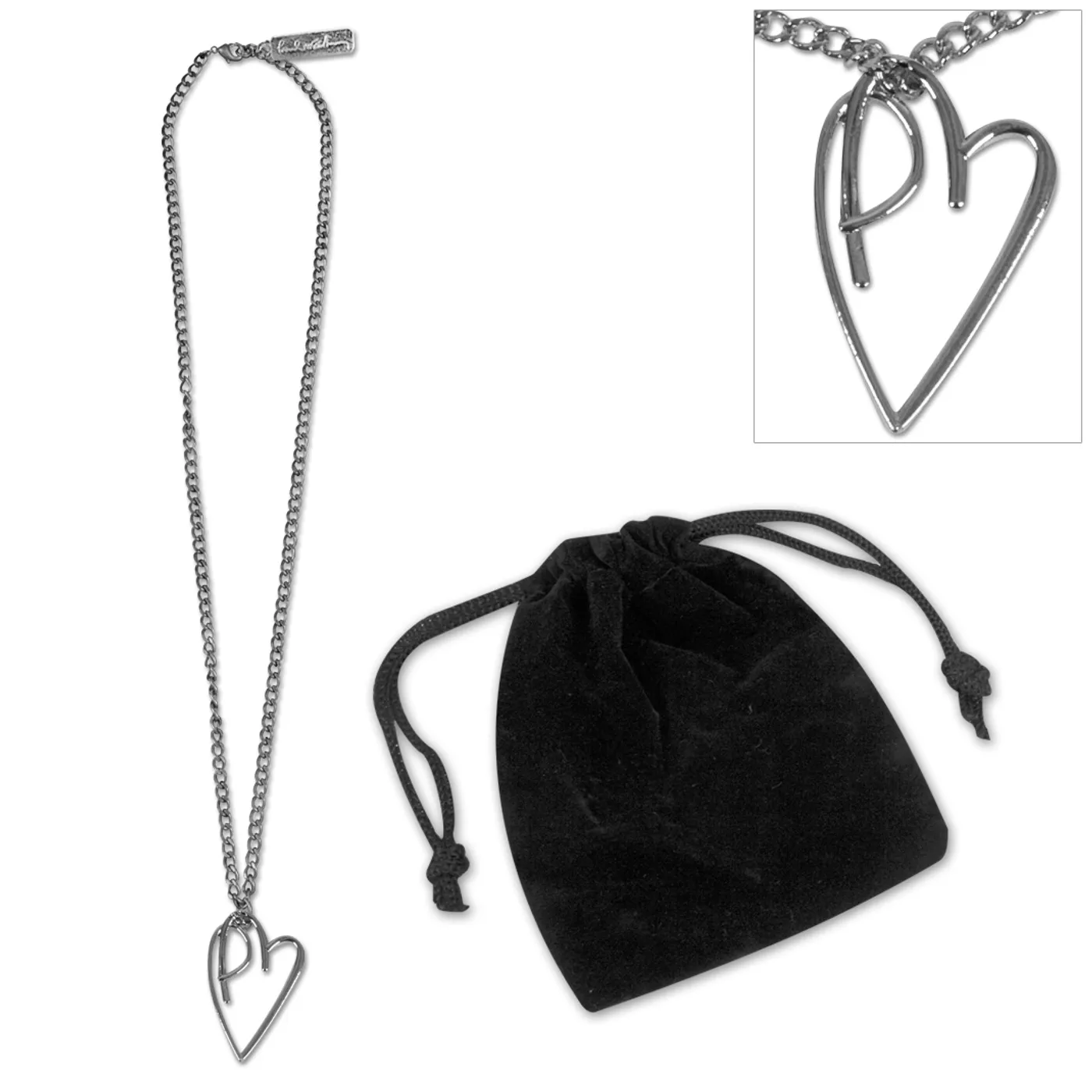Paul McCartney PM Heart Necklace