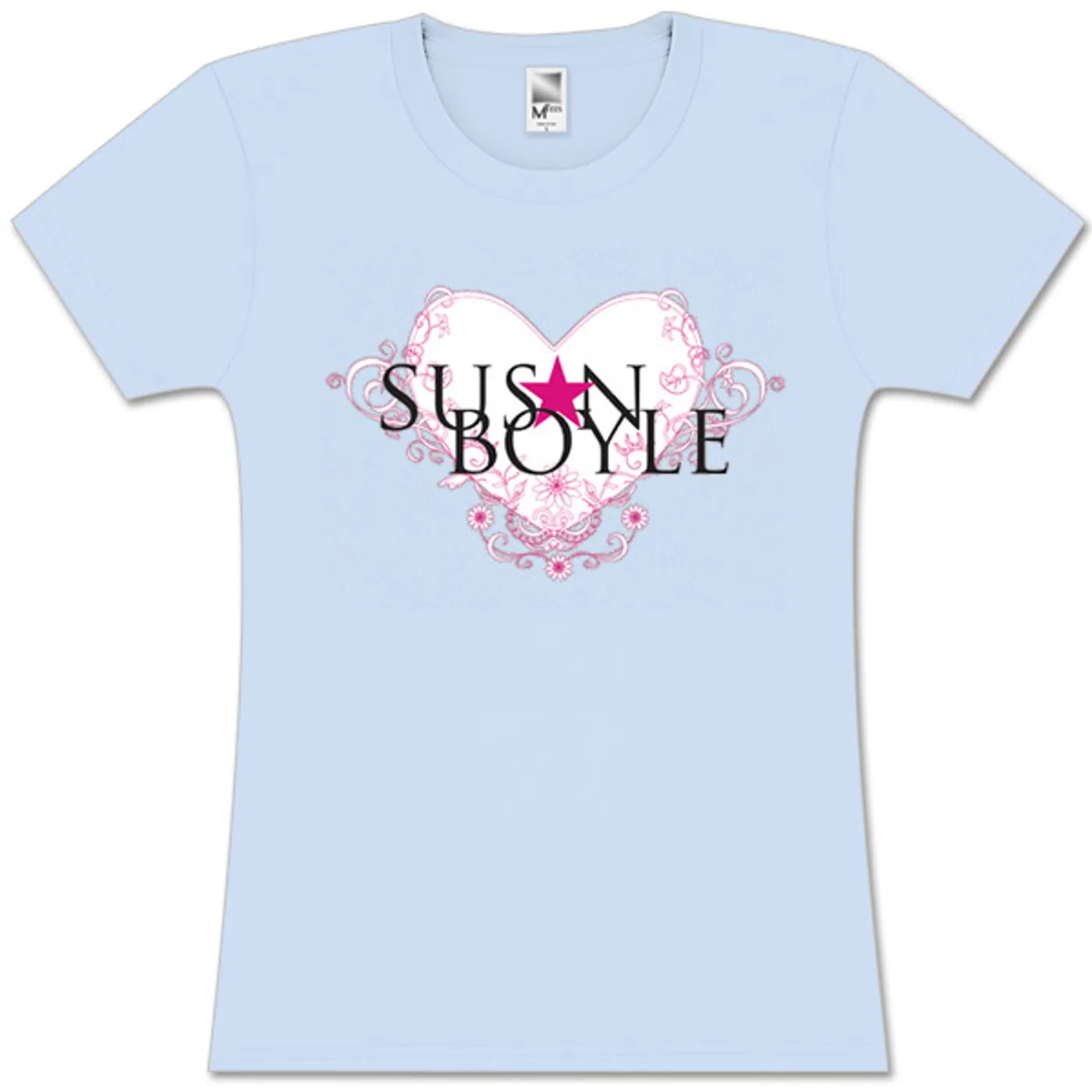Susan Boyle Heart Fleur Grey Missy T-Shirt