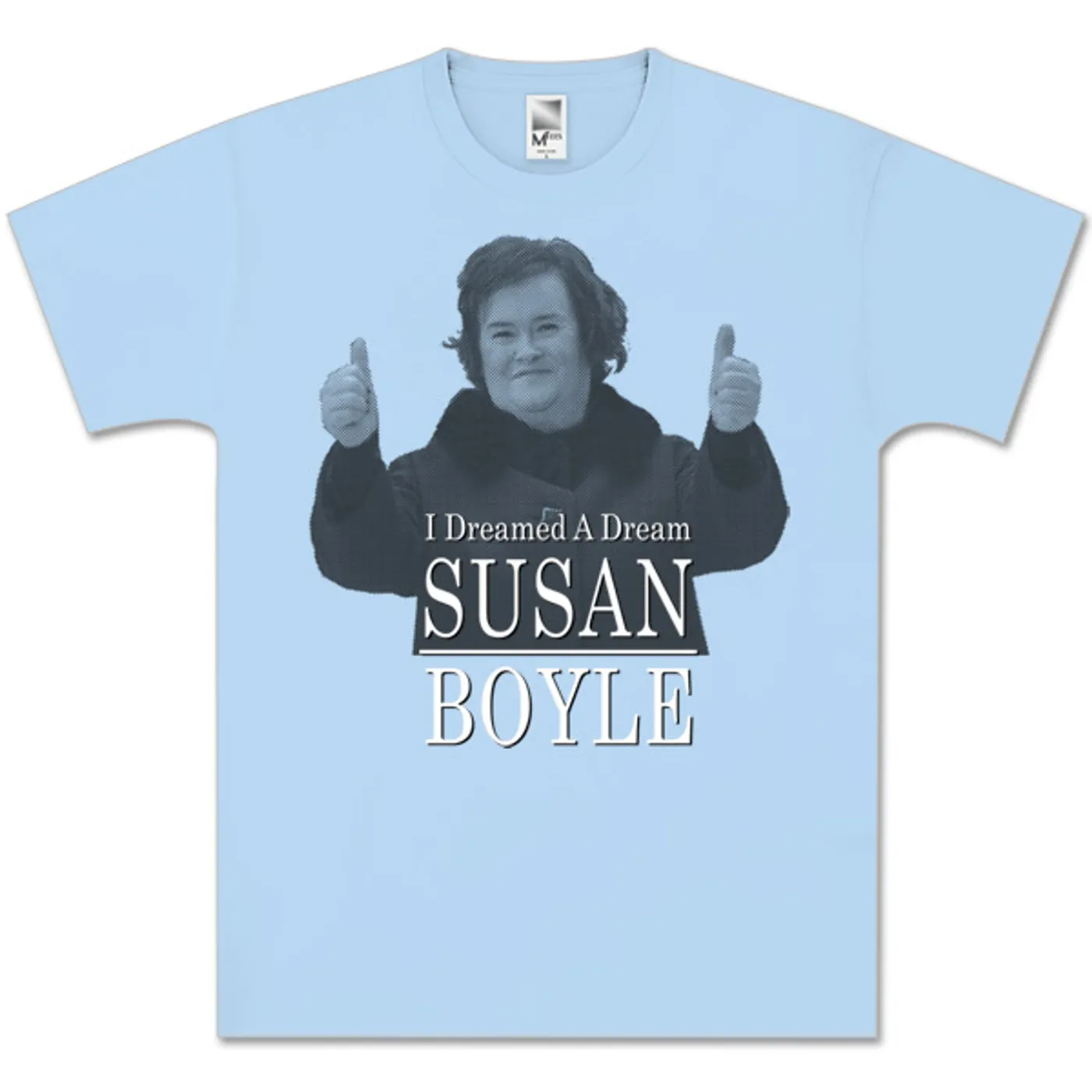 Susan Boyle Dreamed Half Tone Photo Light Blue T-Shirt