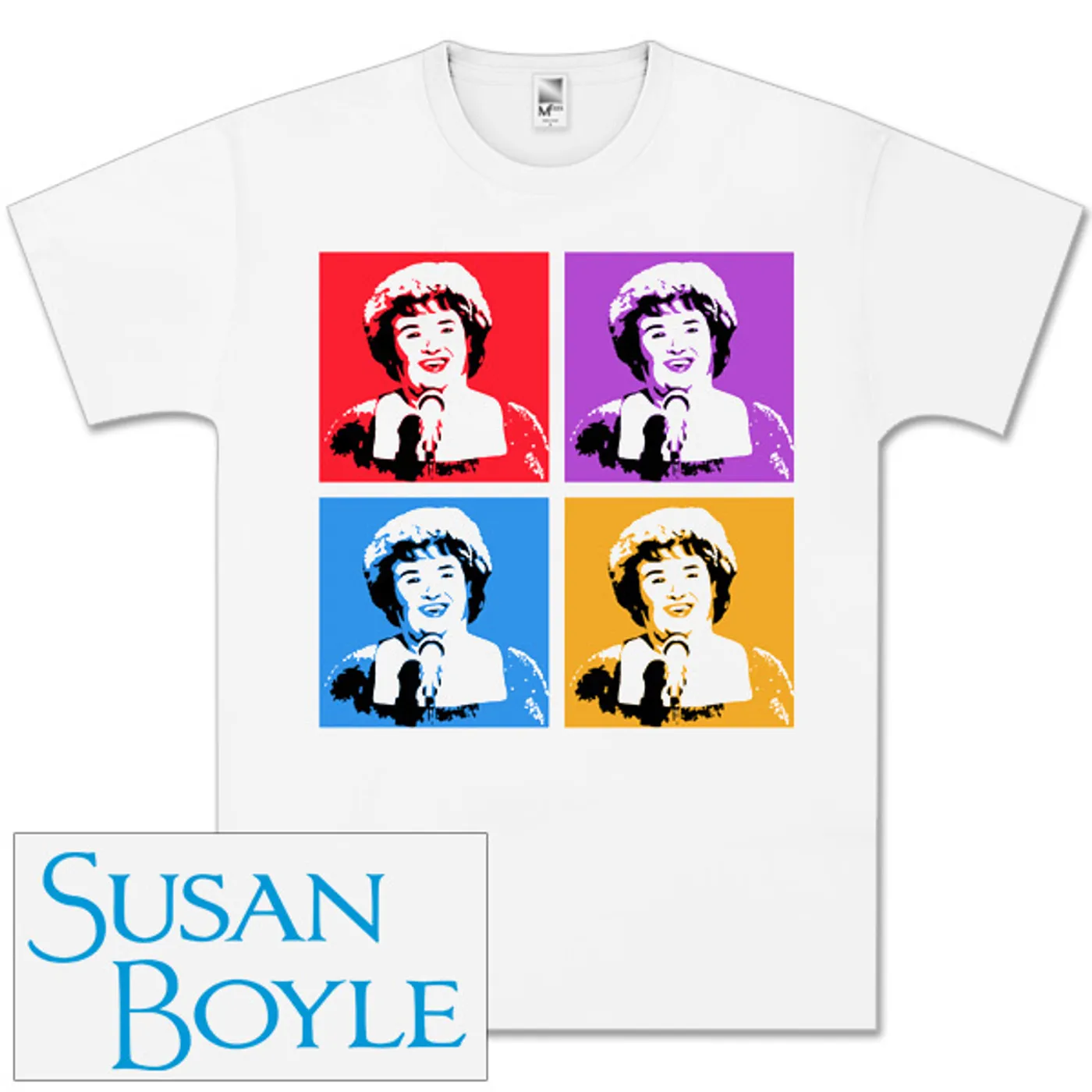 Susan Boyle Duotone Collage White T-Shirt