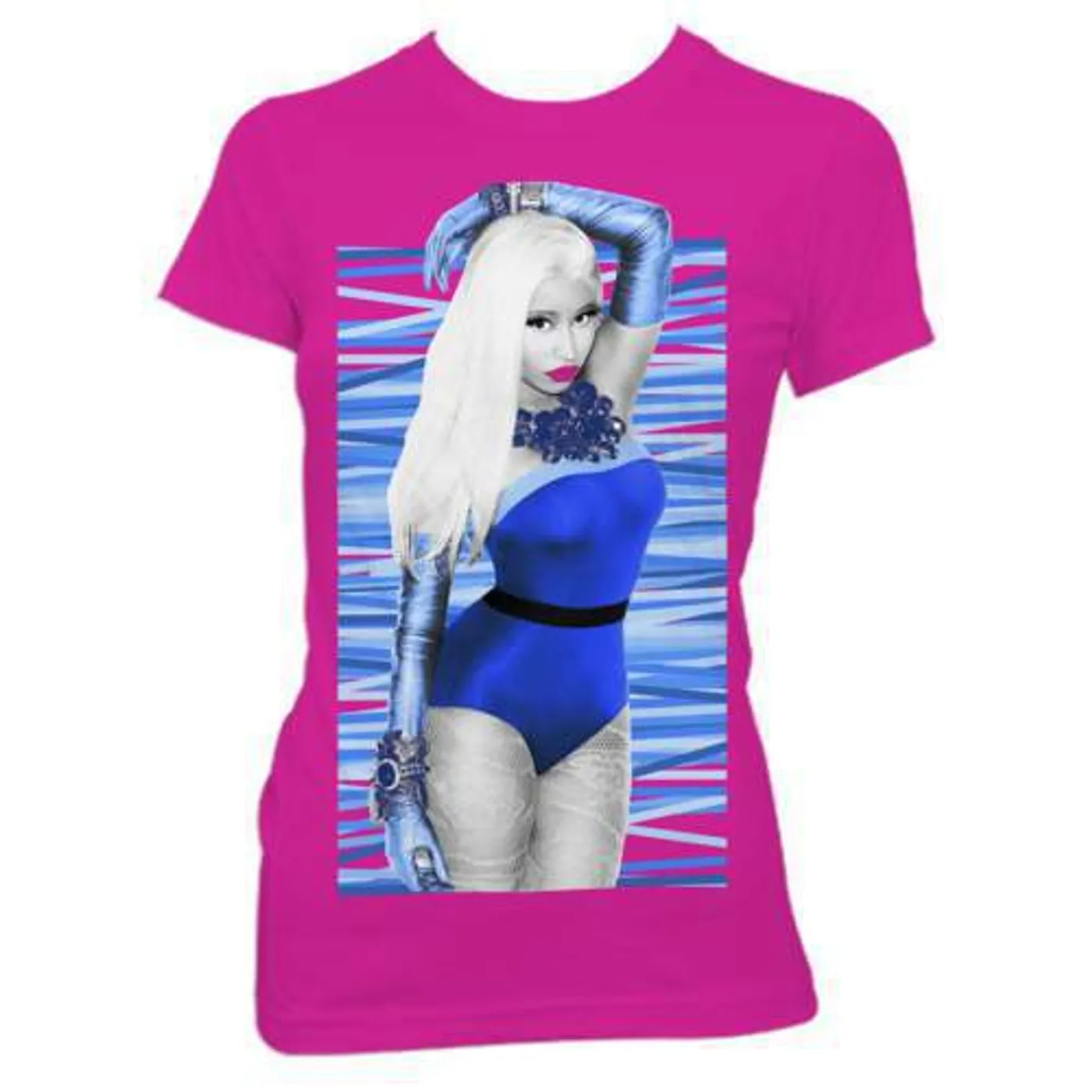 Nicki Minaj Blue Bars Fitted T-Shirt
