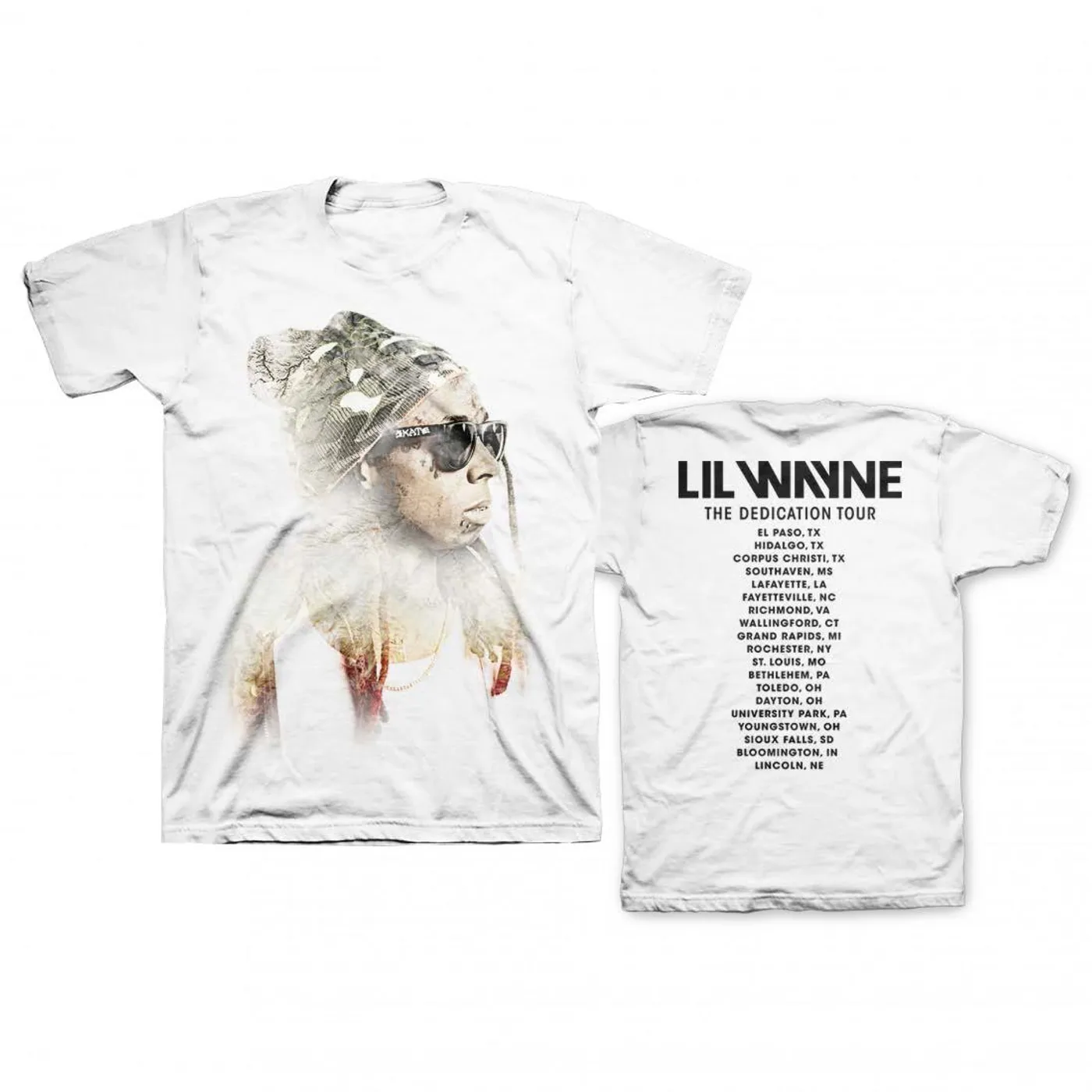 Lil Wayne Sketch Photo White Tour Tee