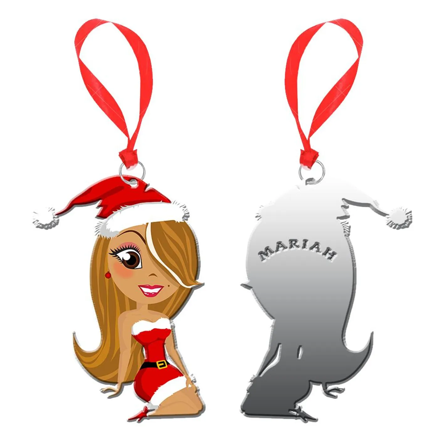 Mariah Carey Cartoon Santa Ornament