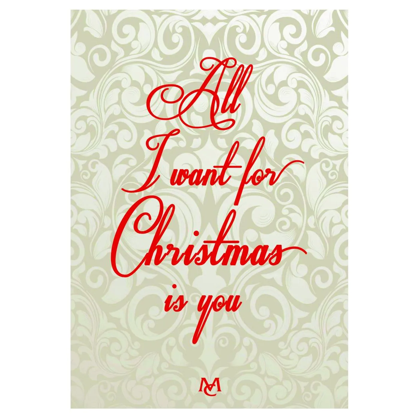 Mariah Carey All I Want For Christmas Is You Notecard