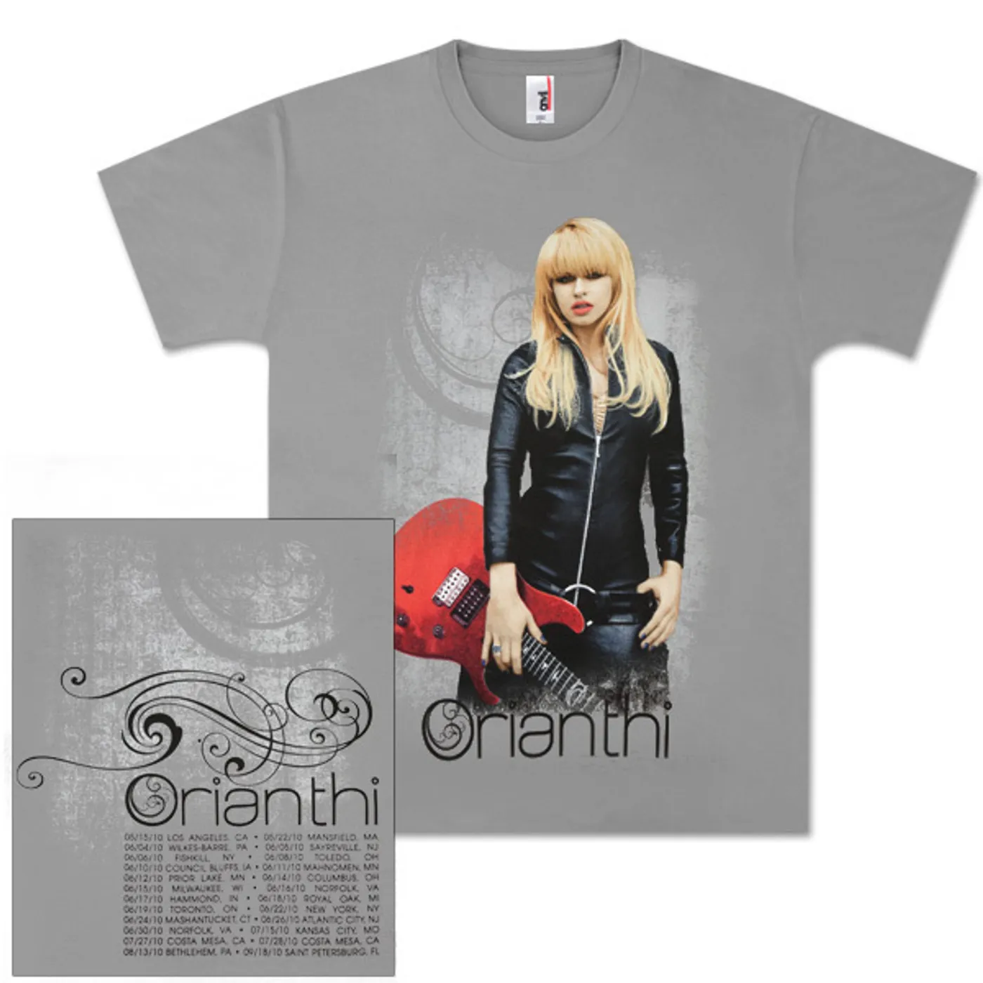 Orianthi Leather And Strings Charcoal T-Shirt