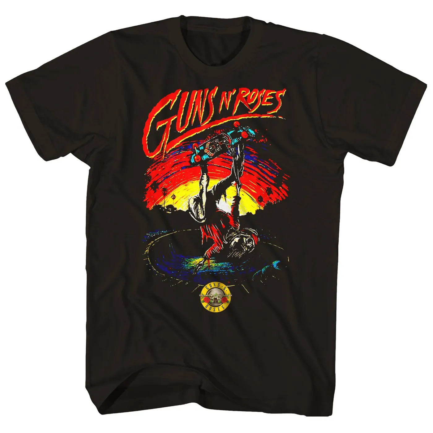 Guns N' Roses T-Shirt | Skeleton Skater Guns N' Roses Shirt