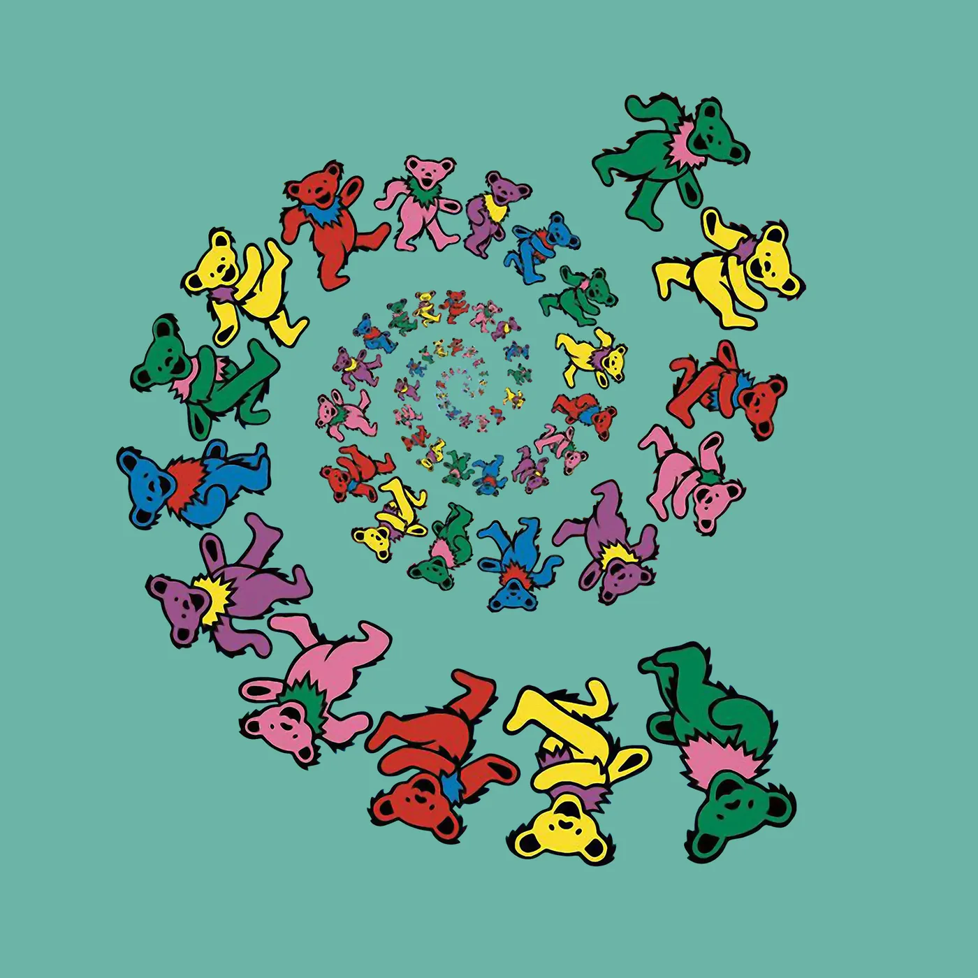 Grateful Dead T-Shirt | Dancing Bears Spiral Tie Dye Grateful Dead Shirt