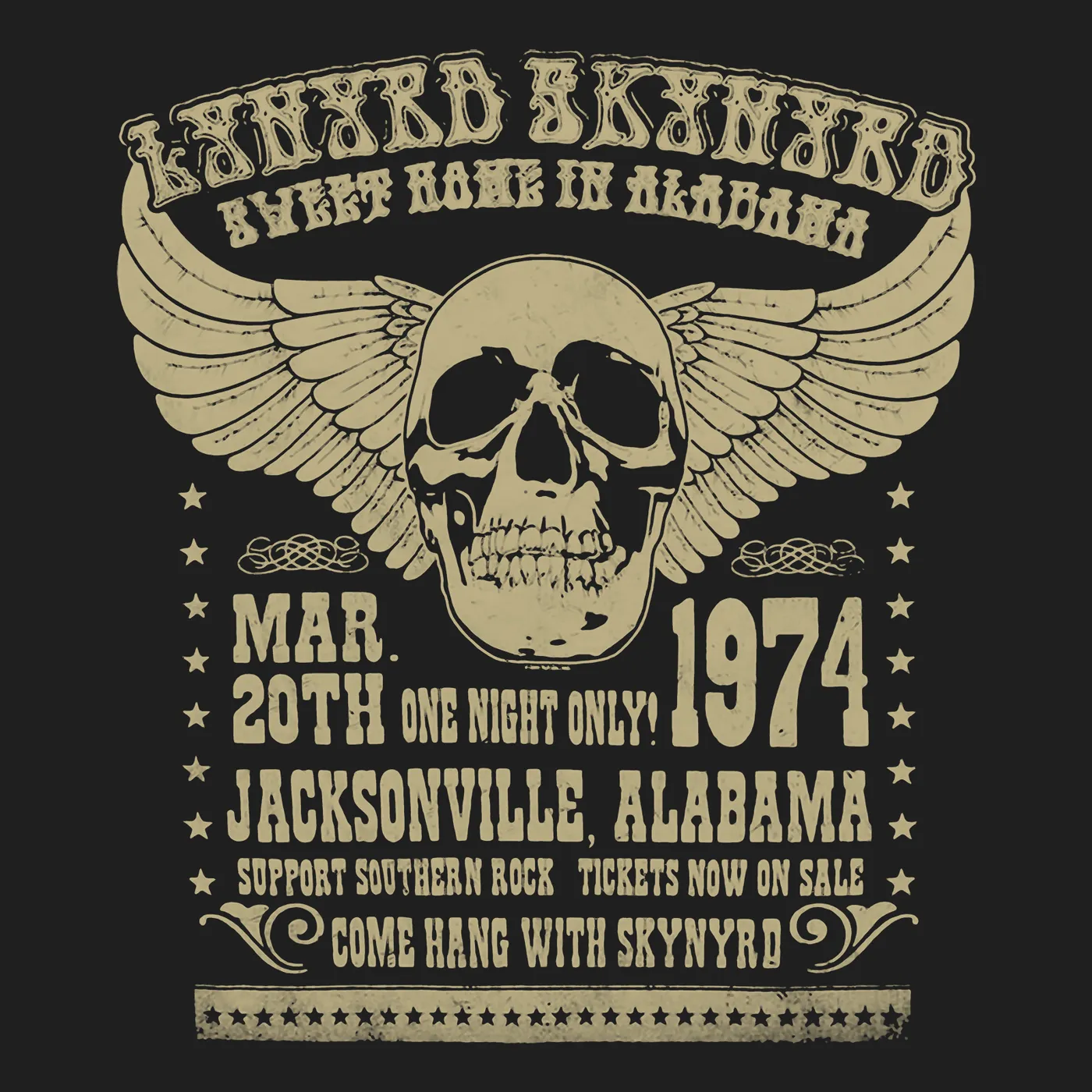 Lynyrd Skynyrd T-Shirt | ’74 Alabama Concert Lynyrd Skynyrd Shirt (Reissue)