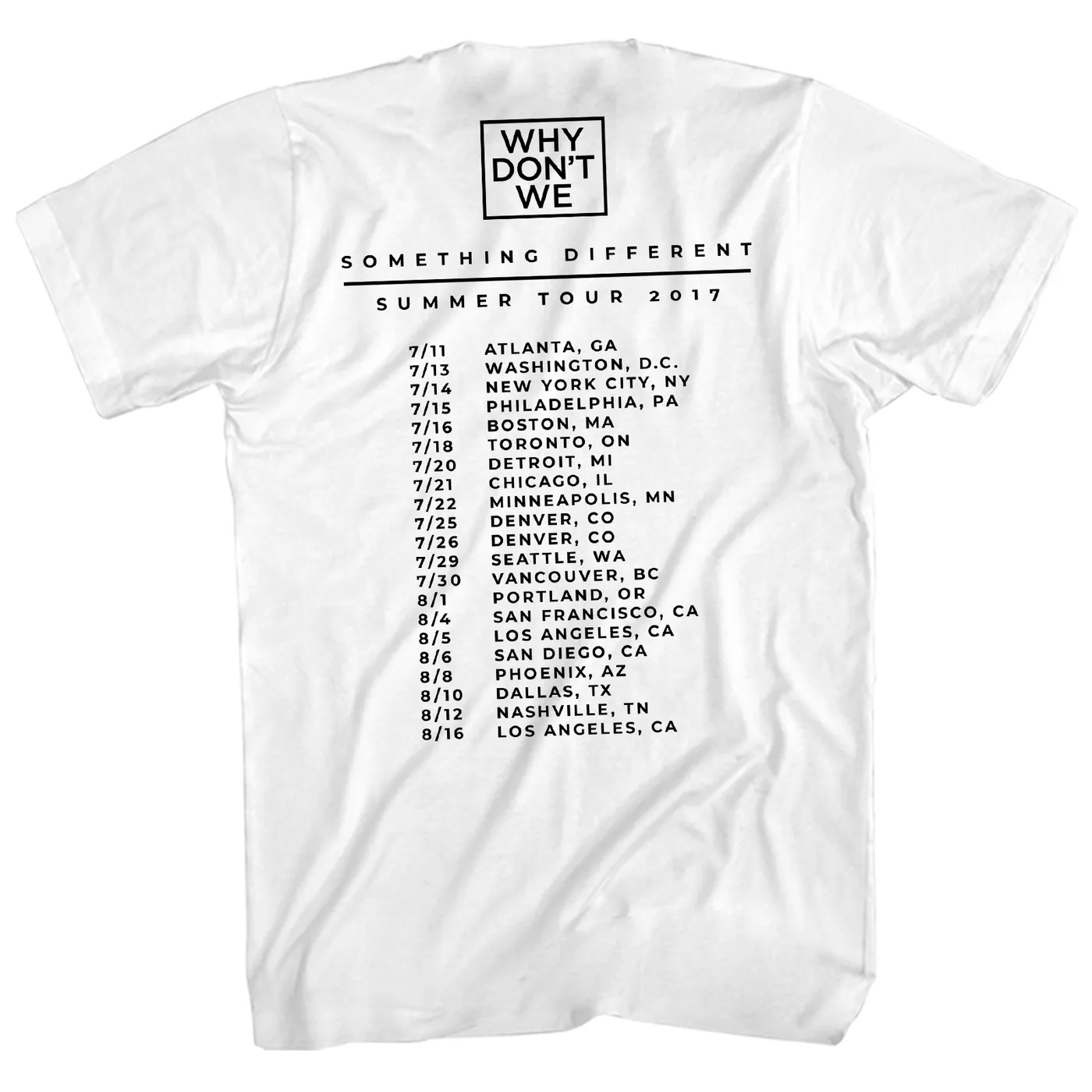 Why Don't We T-Shirt | Something Different Tour Why Don't We Shirt
