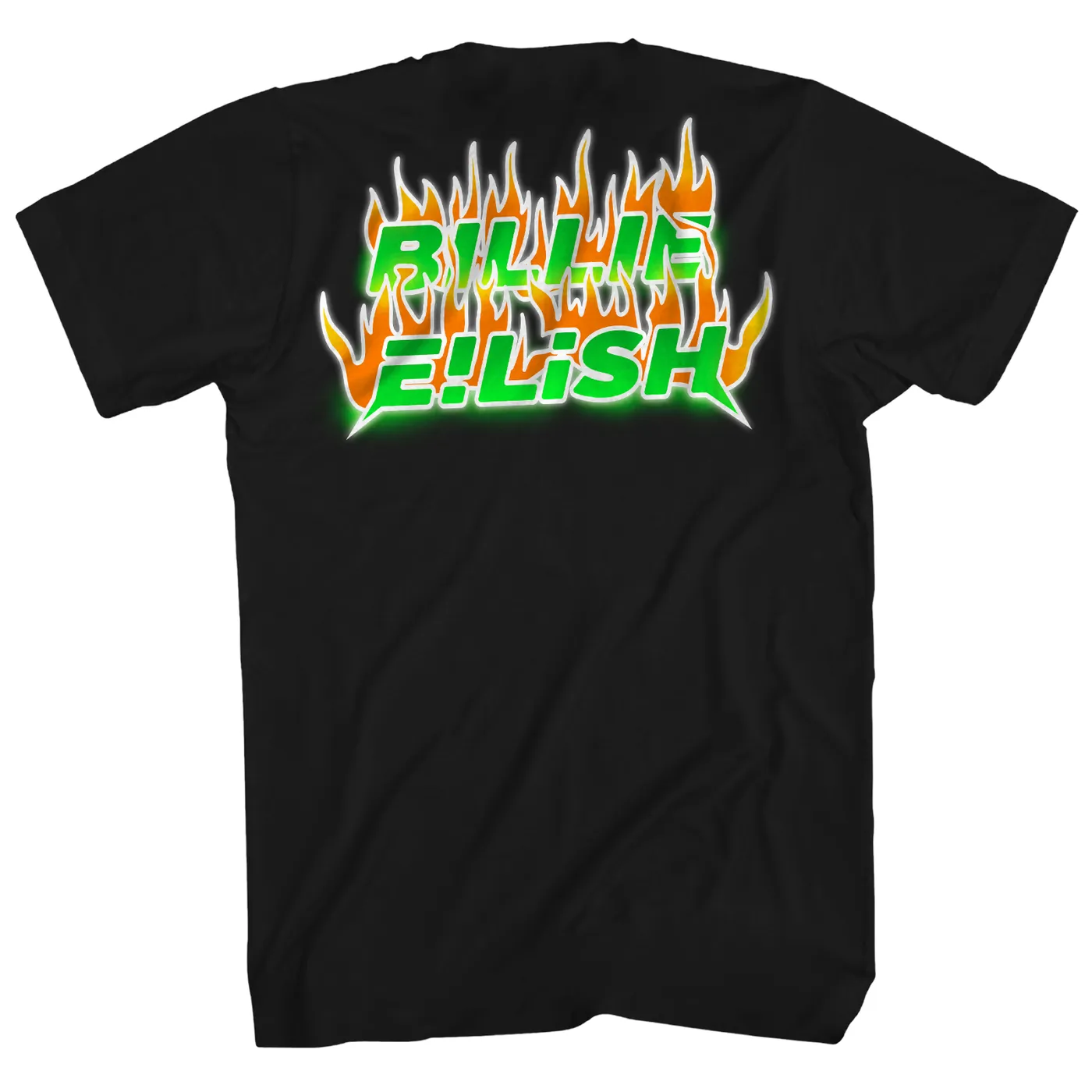 Billie Eilish T-Shirt | Flaming Neon Official Logo Billie Eilish Shirt