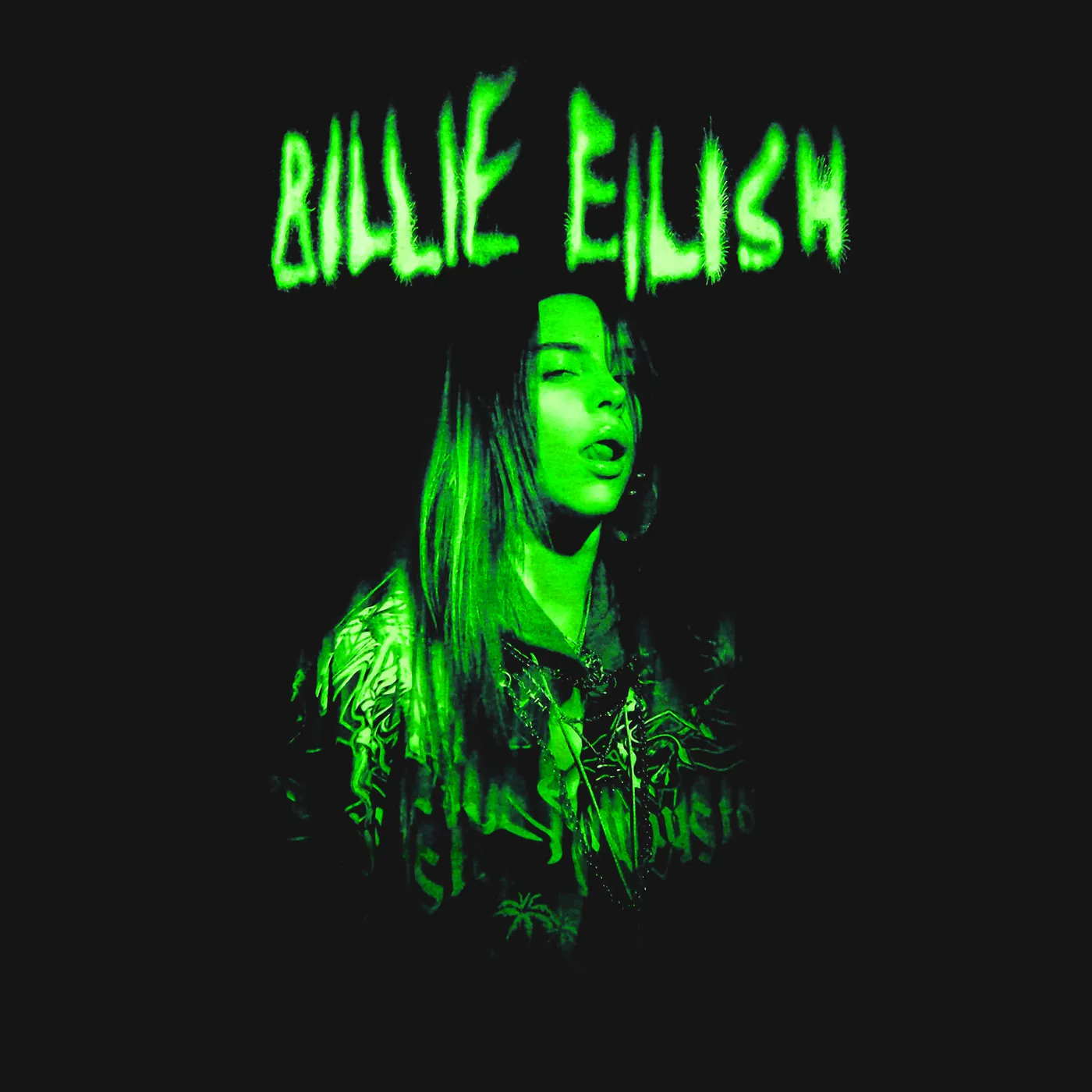 Billie Eilish T-Shirt | When We All Fall Asleep, World Tour Cover Neon Billie Eilish Shirt