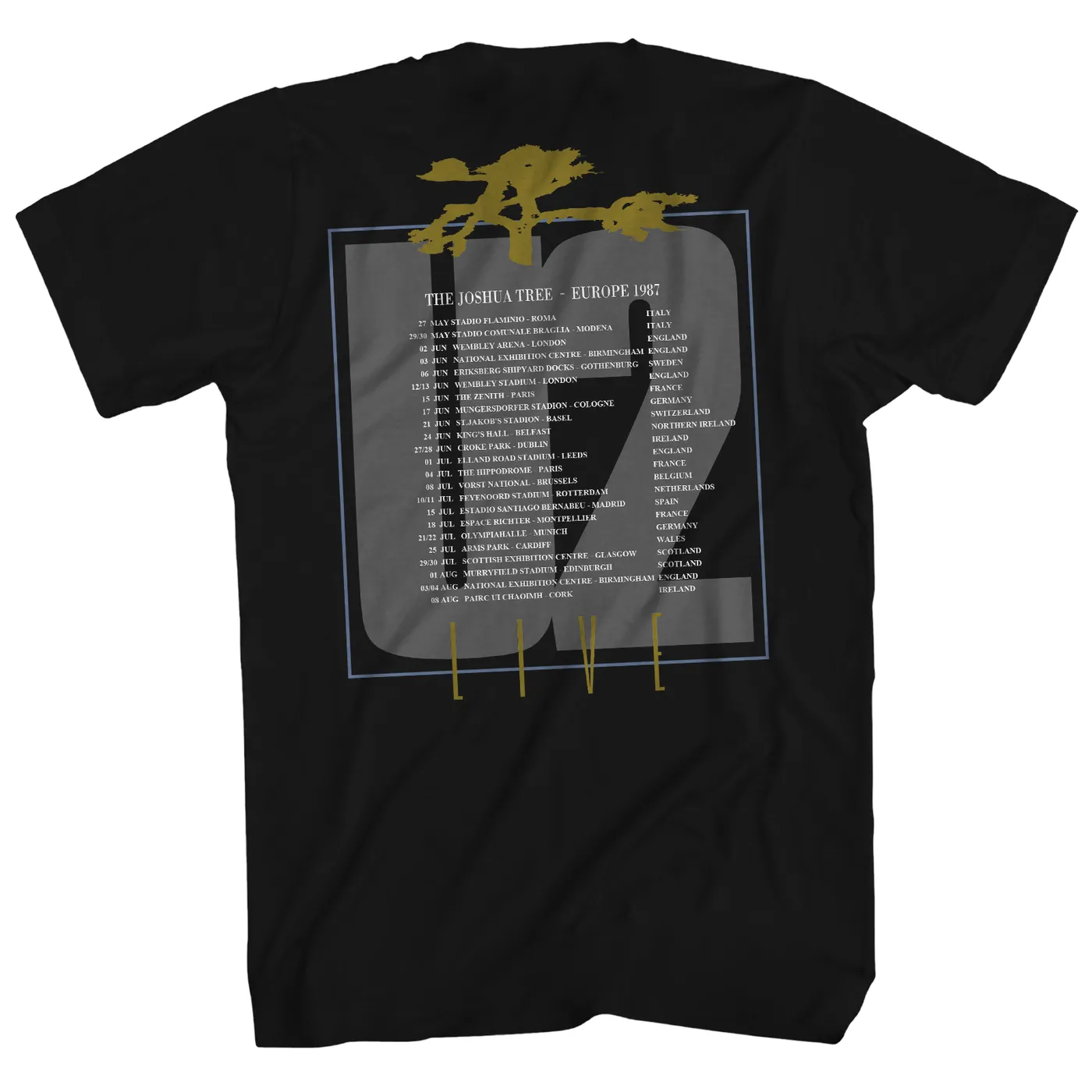 U2 T-Shirt | Joshua Tree Europe Tour ’87 US U2 Shirt (Reissue)