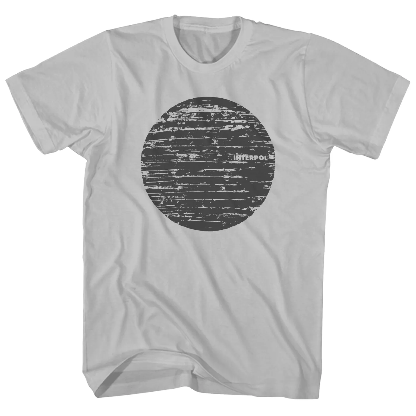 Interpol T-Shirt | Wood Texture Logo Interpol Shirt