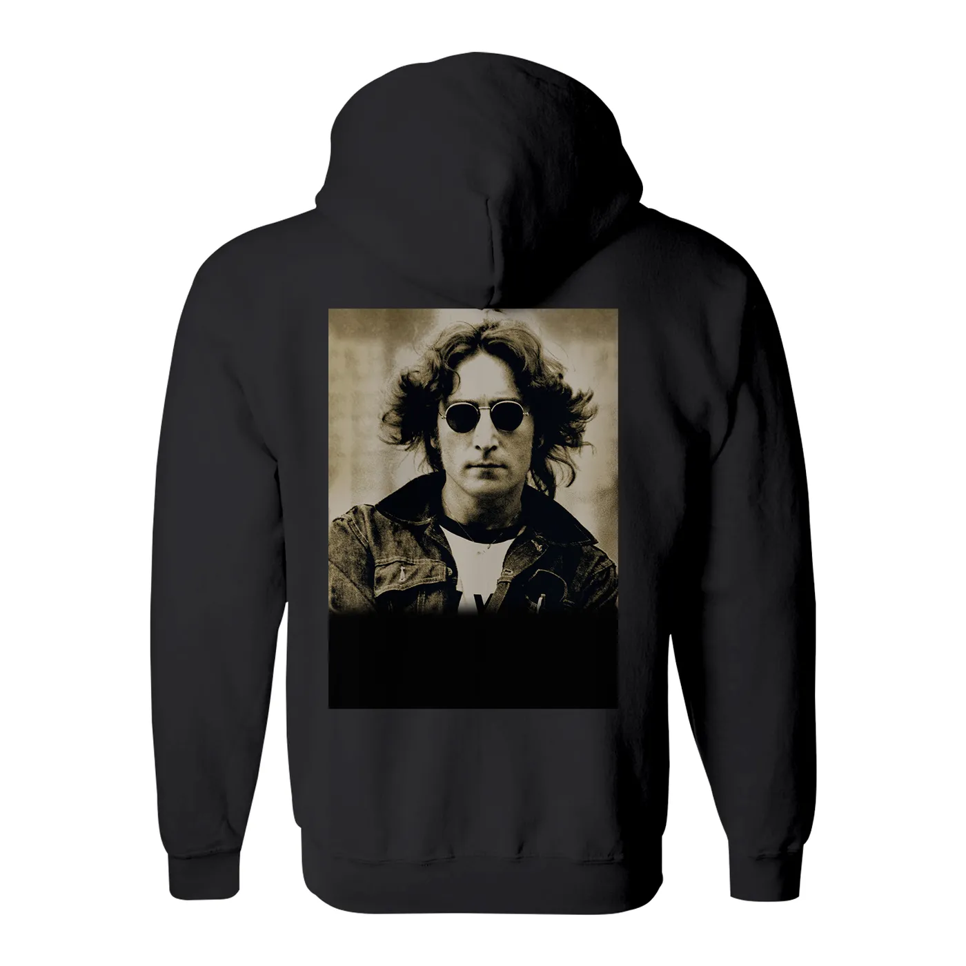 John Lennon Zip-Up Hoodie | Peace Sepia Portrait John Lennon Hoodie