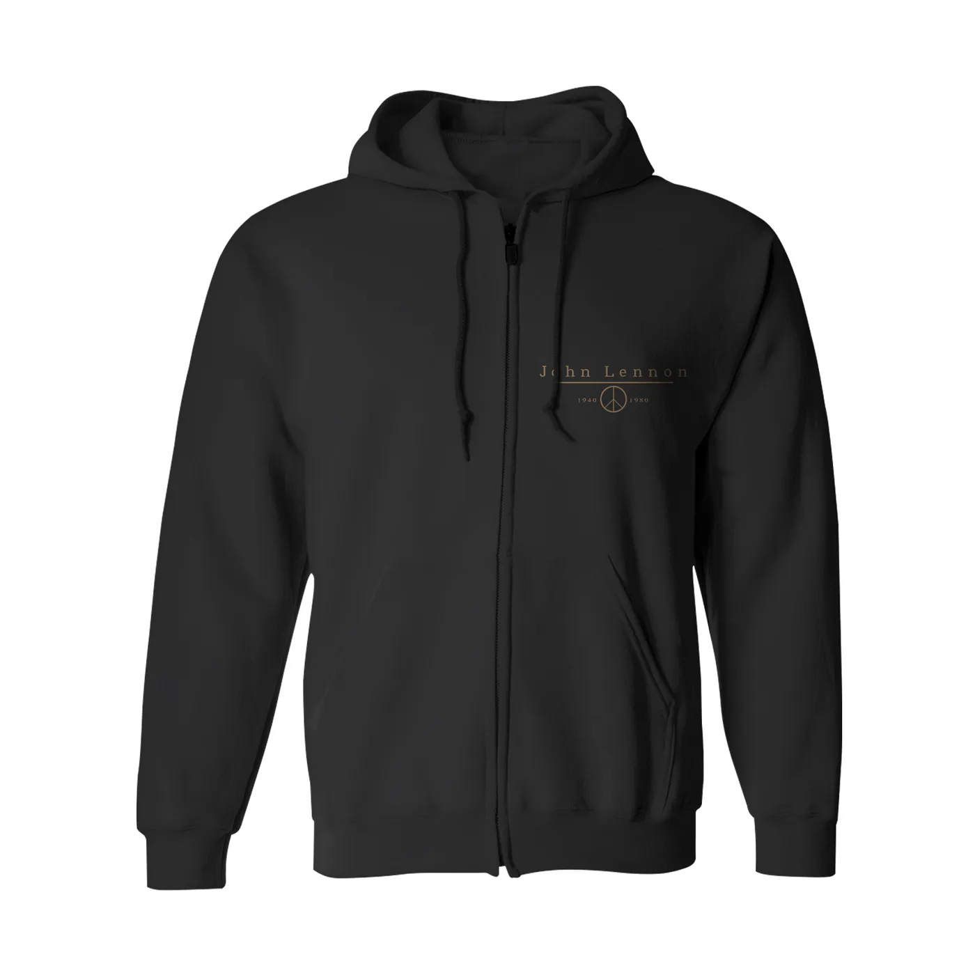 John Lennon Zip-Up Hoodie | Peace Sepia Portrait John Lennon Hoodie