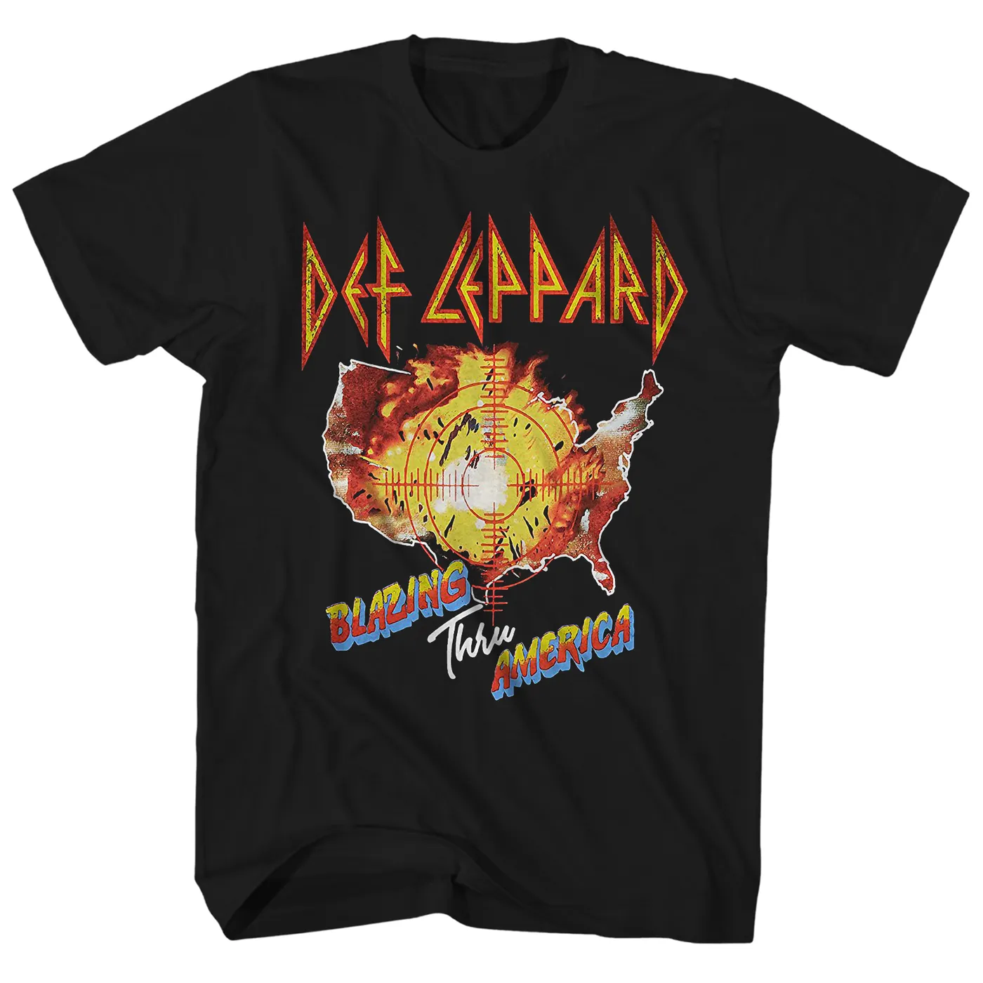 Def Leppard T-Shirt | Blazing Thru America Tour Def Leppard Shirt (Reissue)