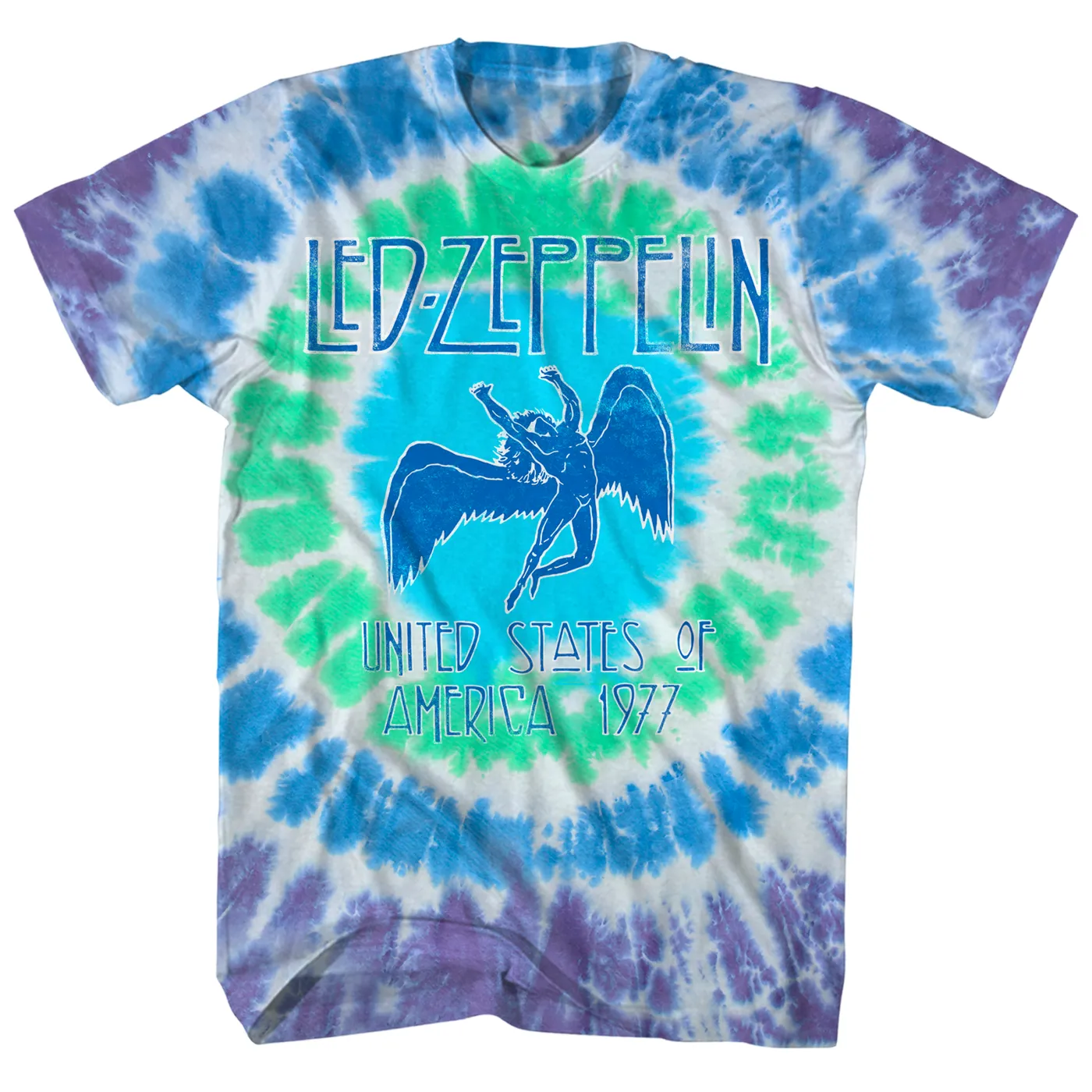 Led Zeppelin T-Shirt Icarus '77 Tour Radial Tie Dye Led Zeppelin