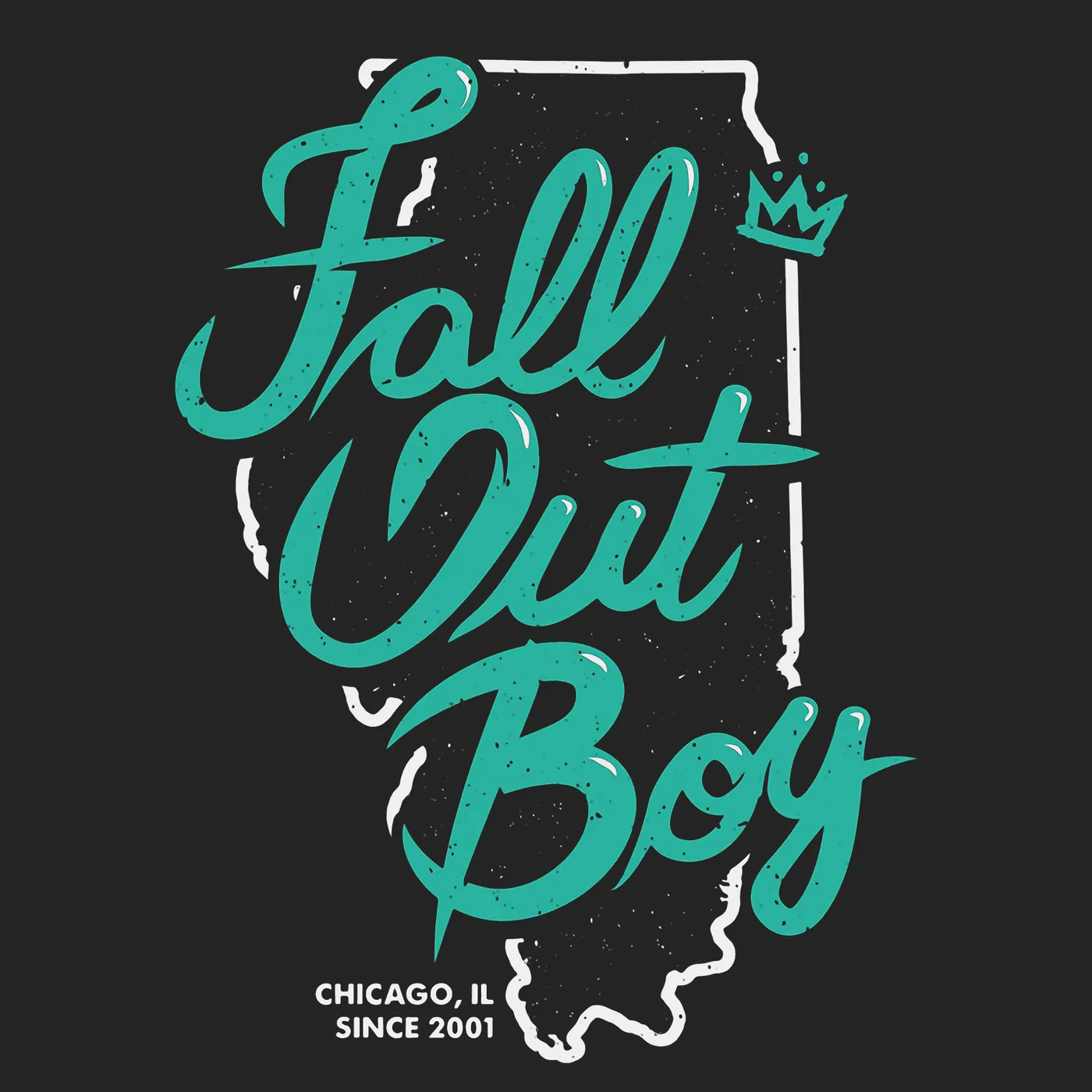 Fall Out Boy T-Shirt | Since 2001 Chicago, IL State Outline Fall Out Boy Shirt