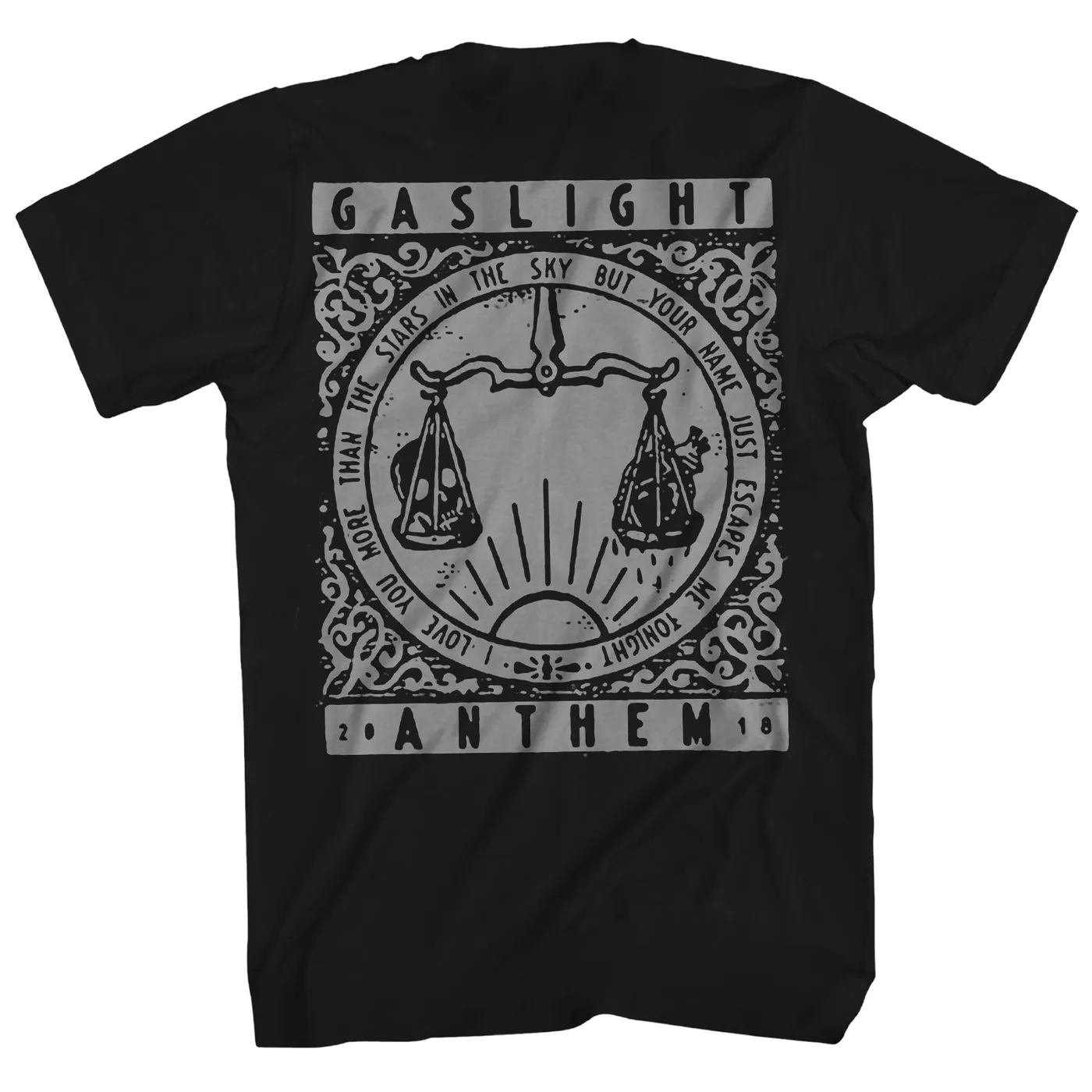The Gaslight Anthem T-Shirt | New Jersey Balanced Skull & Heart The Gaslight Anthem Shirt