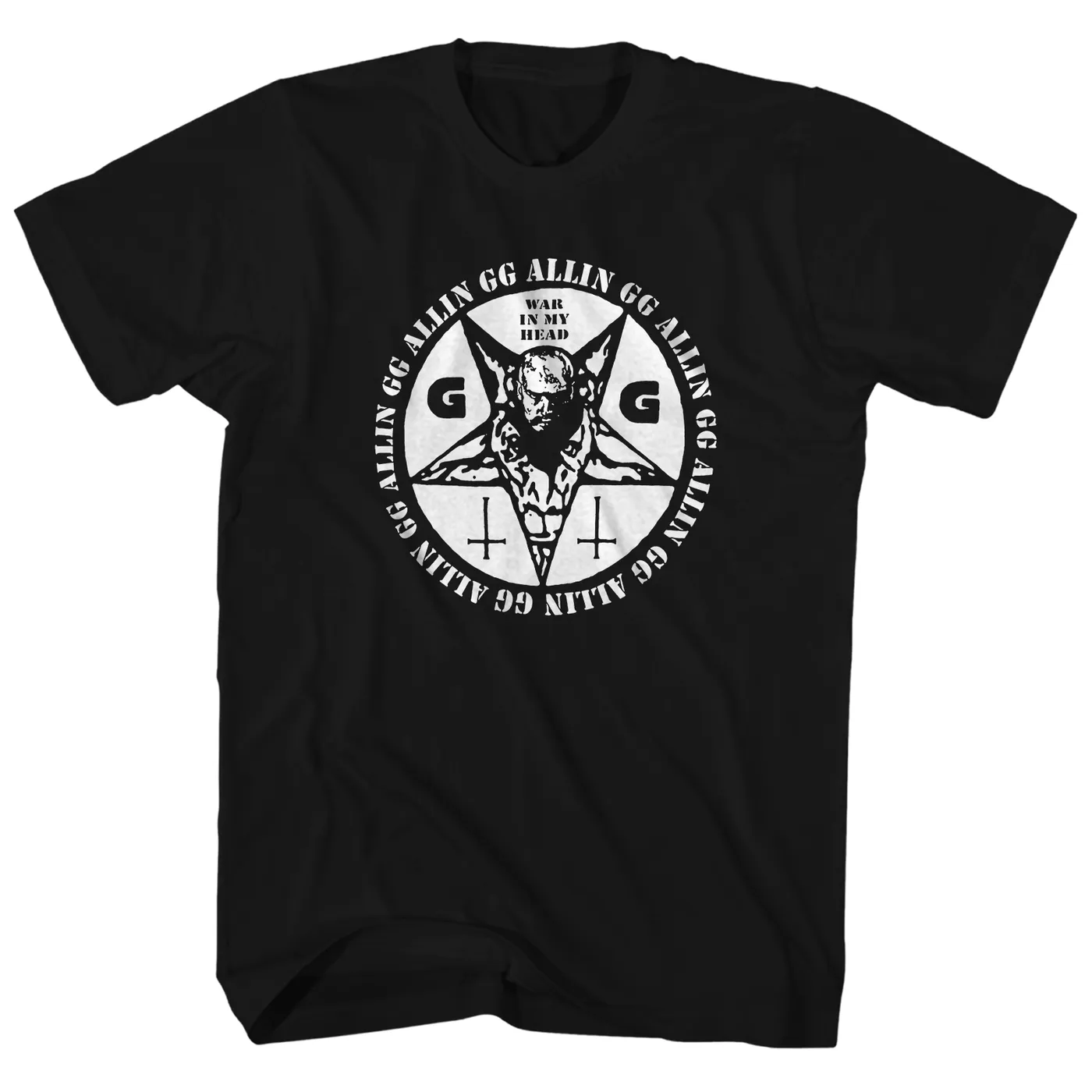 GG Allin T-Shirt | War In My Head Pentagram GG Allin Shirt