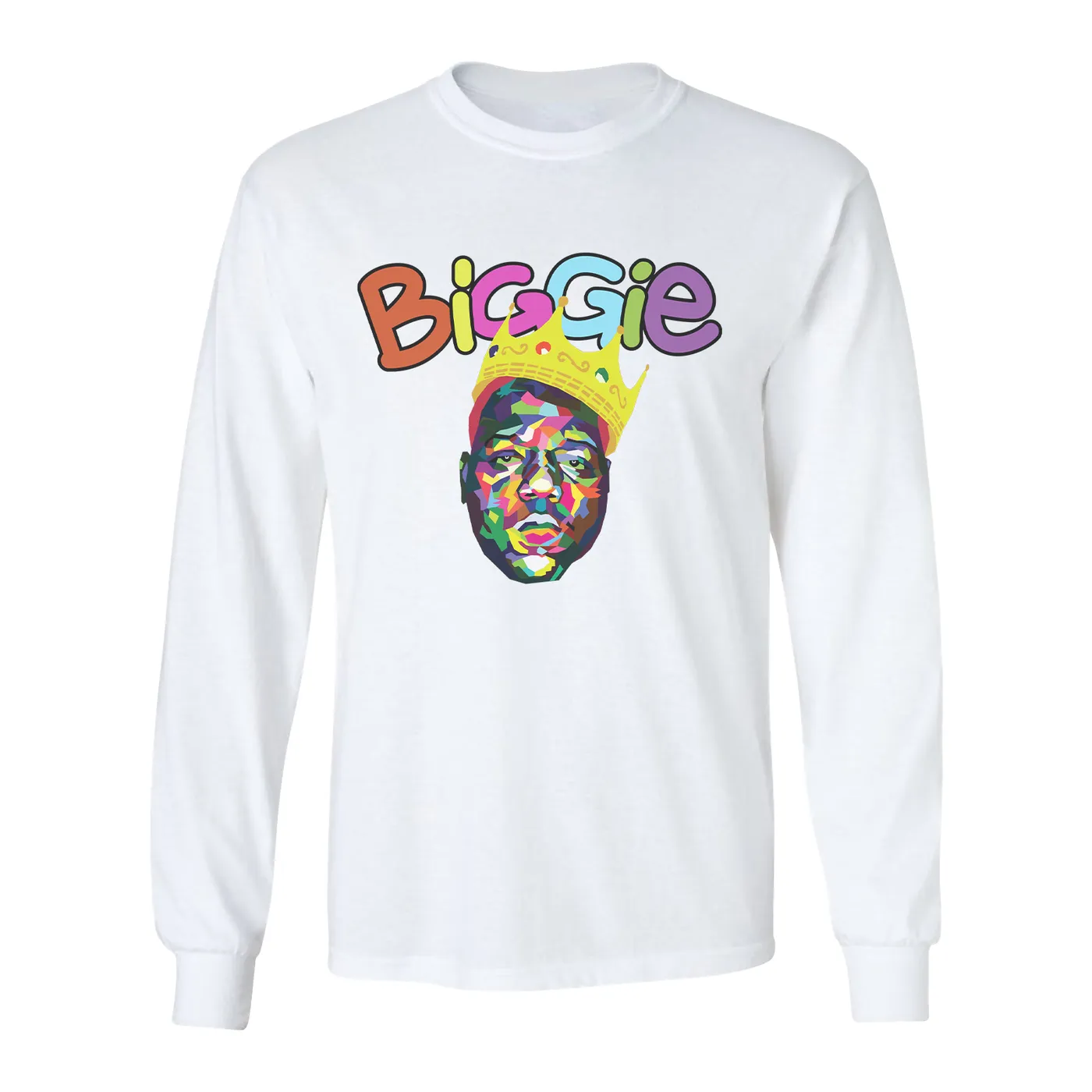 The Notorious B.I.G. Long Sleeve Shirt | Crowned Biggie Colorful The Notorious B.I.G. Long Sleeve Shirt