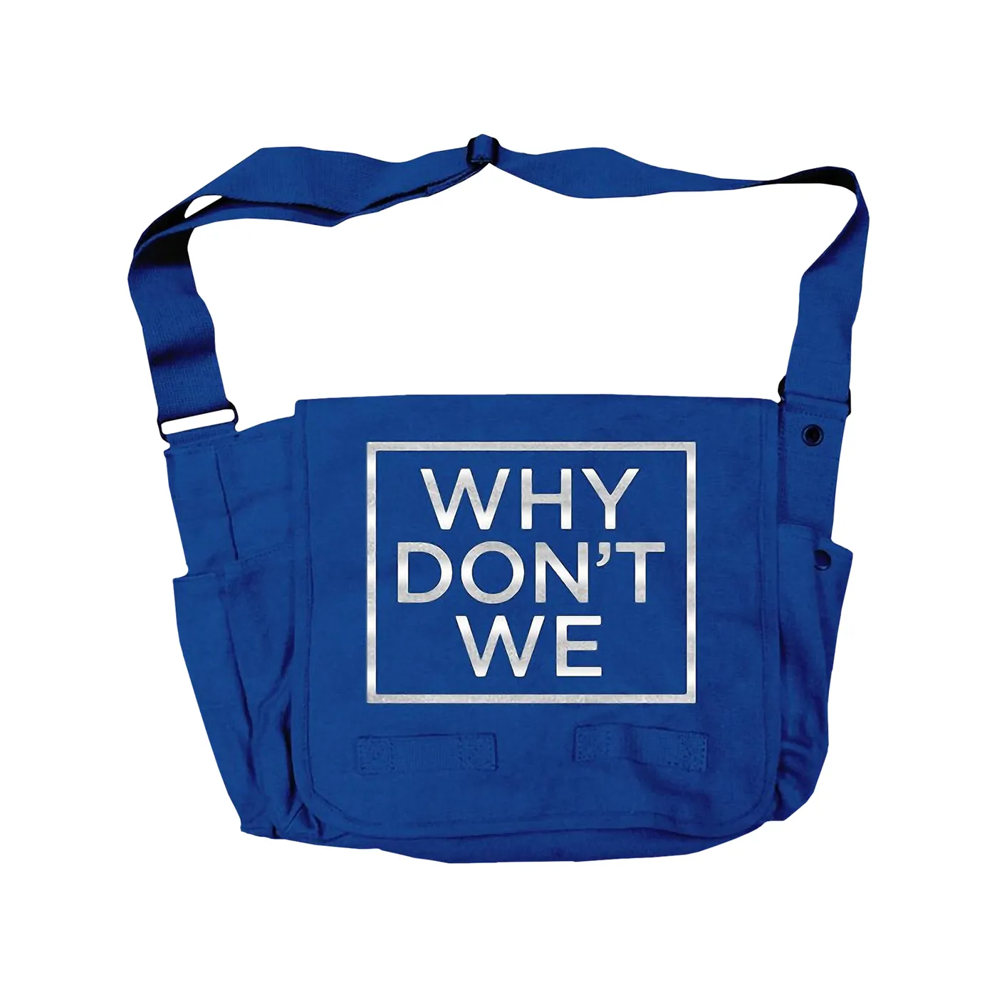 Why Don't We Bag | Silver Metallic Square Logo Printed Why Don’t We Messenger Bag