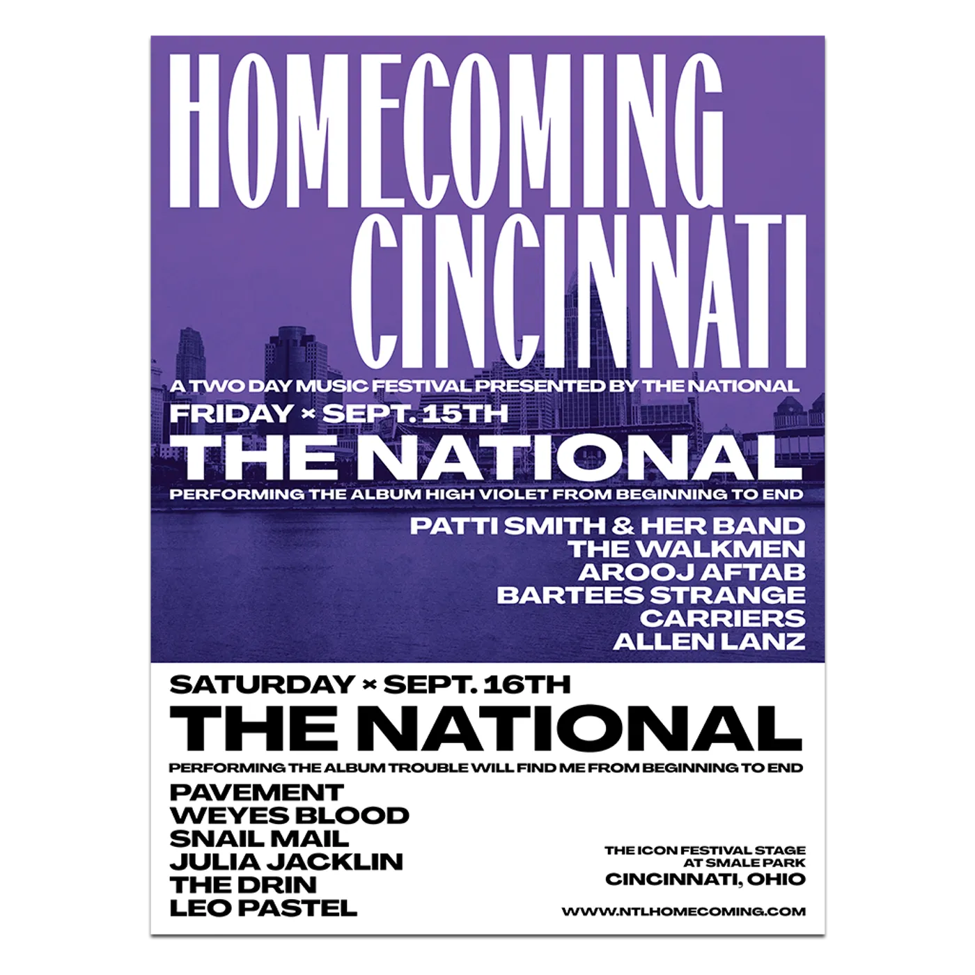 The National HOMECOMING - Cincinnati September 15 & 16, 2023 Poster